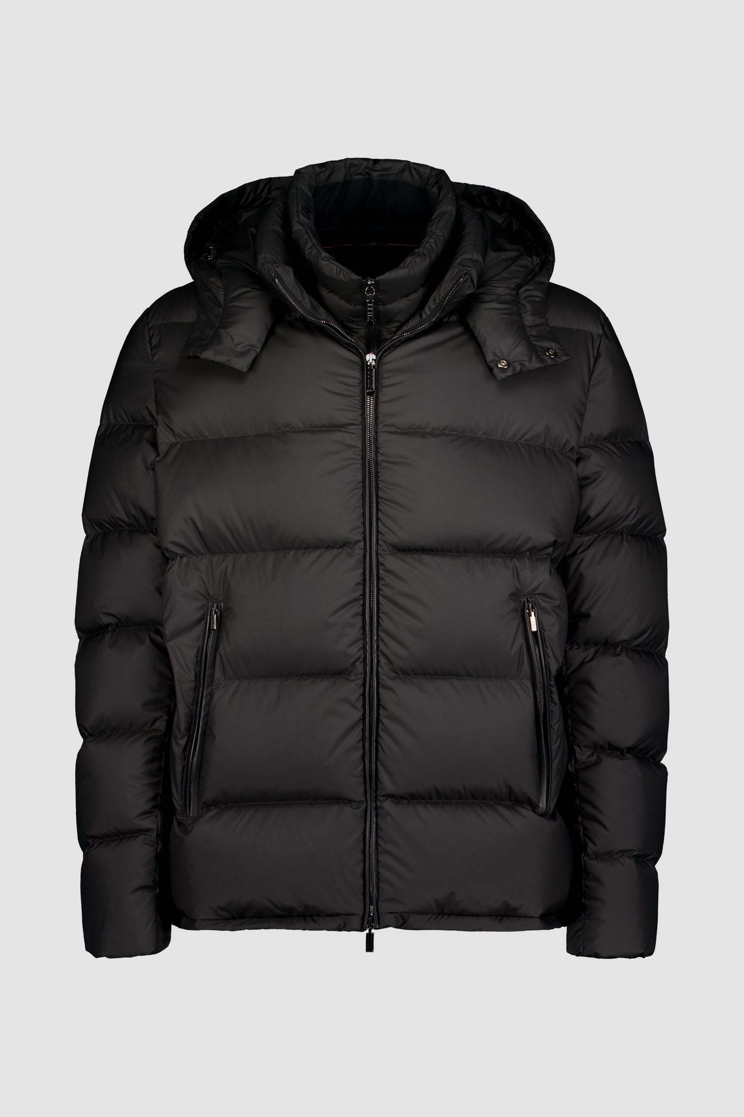 Zilli Black Down Short Jacket with Removable Hood