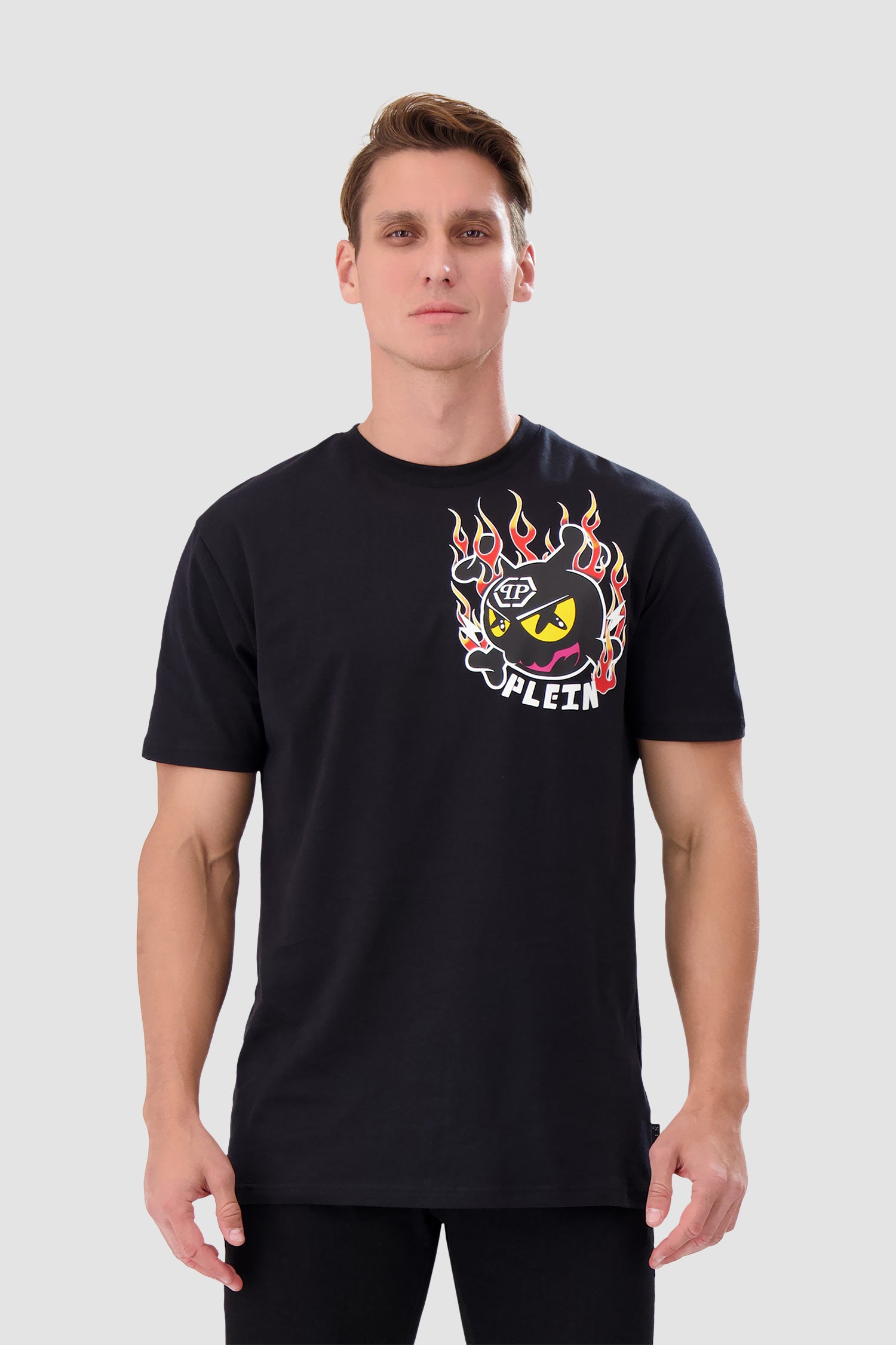 Philipp Plein Black Round Neck SS T-shirt