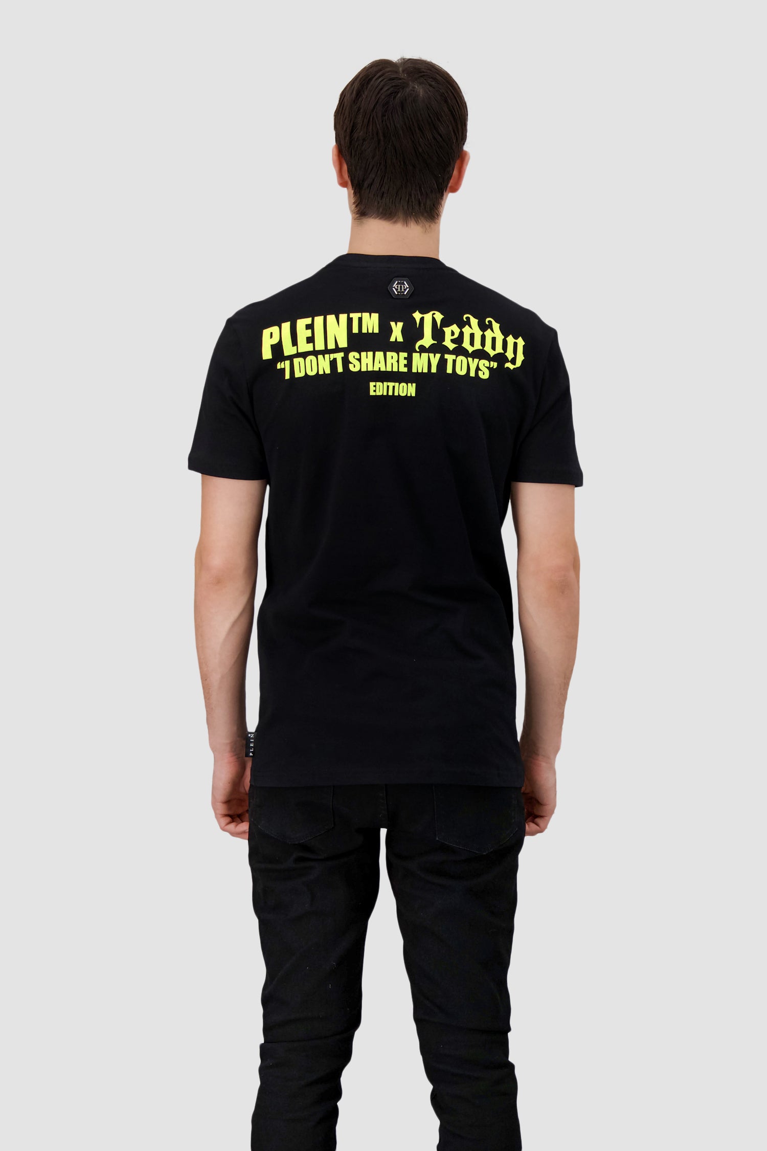 Philipp Plein Black/Yellow SS Teddy Bear Round Neck T-Shirt