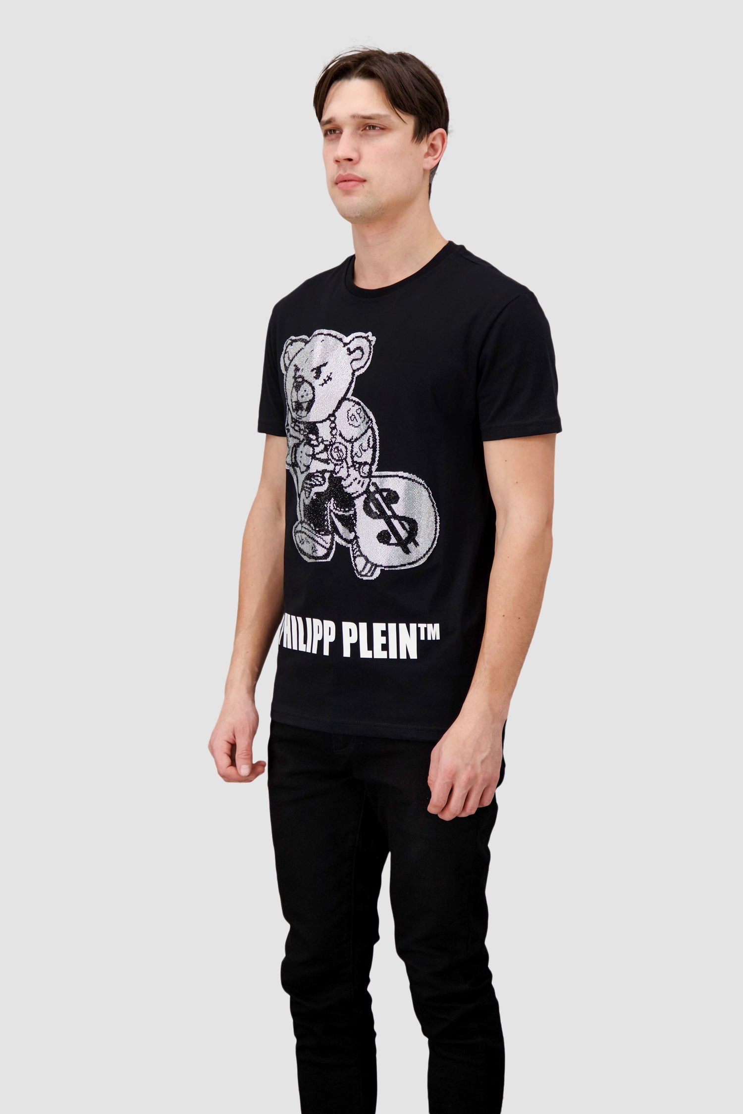 Philipp Plein Black SS Teddy Bear Round Neck T-Shirt