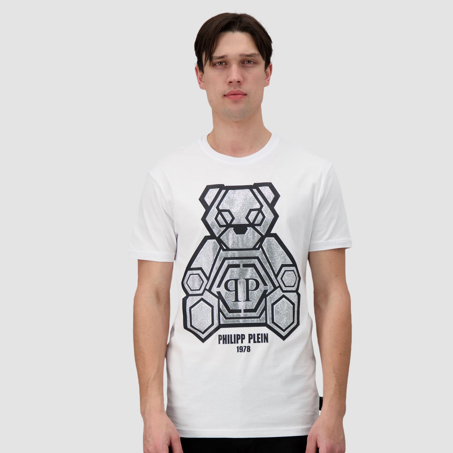 Philipp Plein White Round Neck SS Teddy Bear T-Shirt