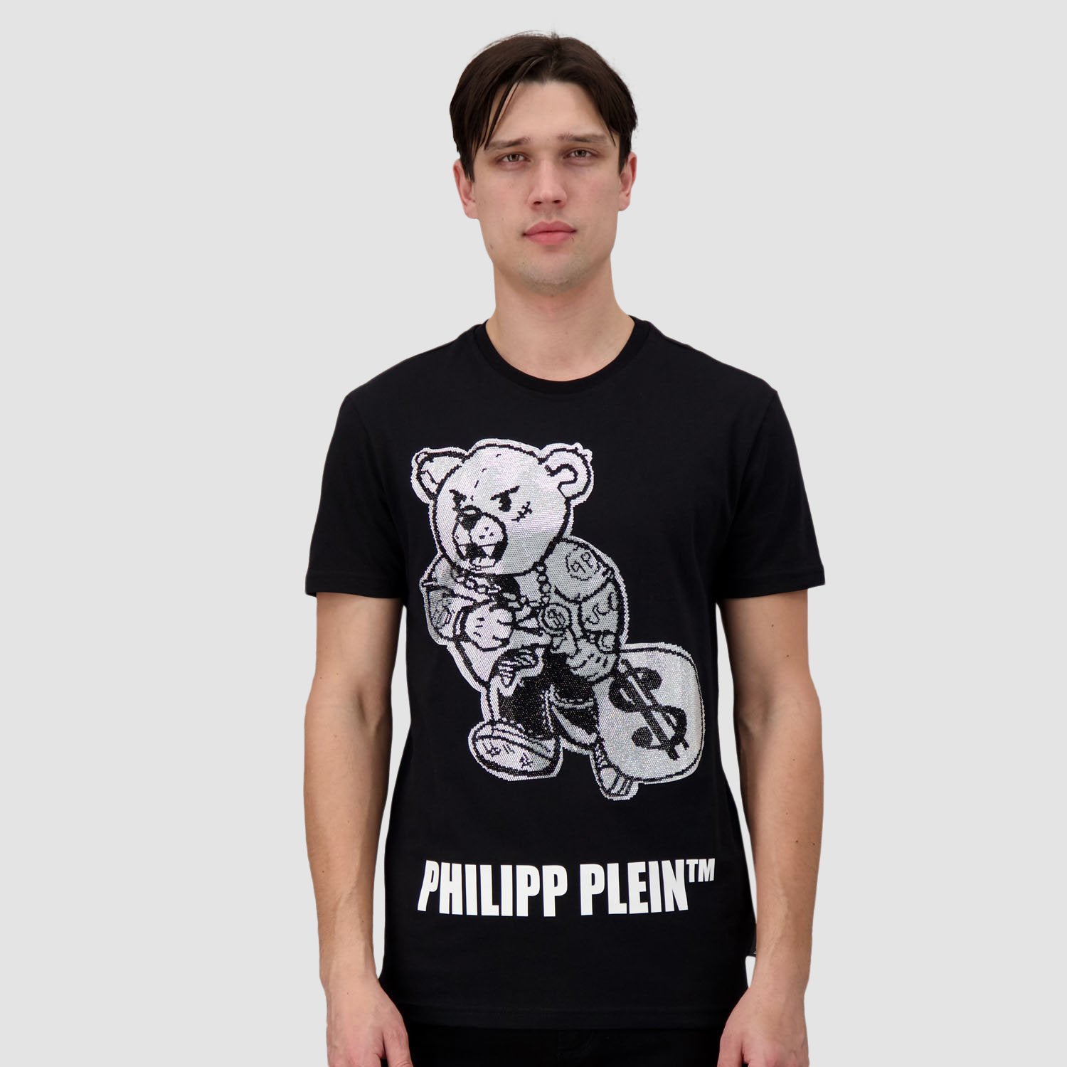 Philipp Plein Black SS Teddy Bear Round Neck T-Shirt