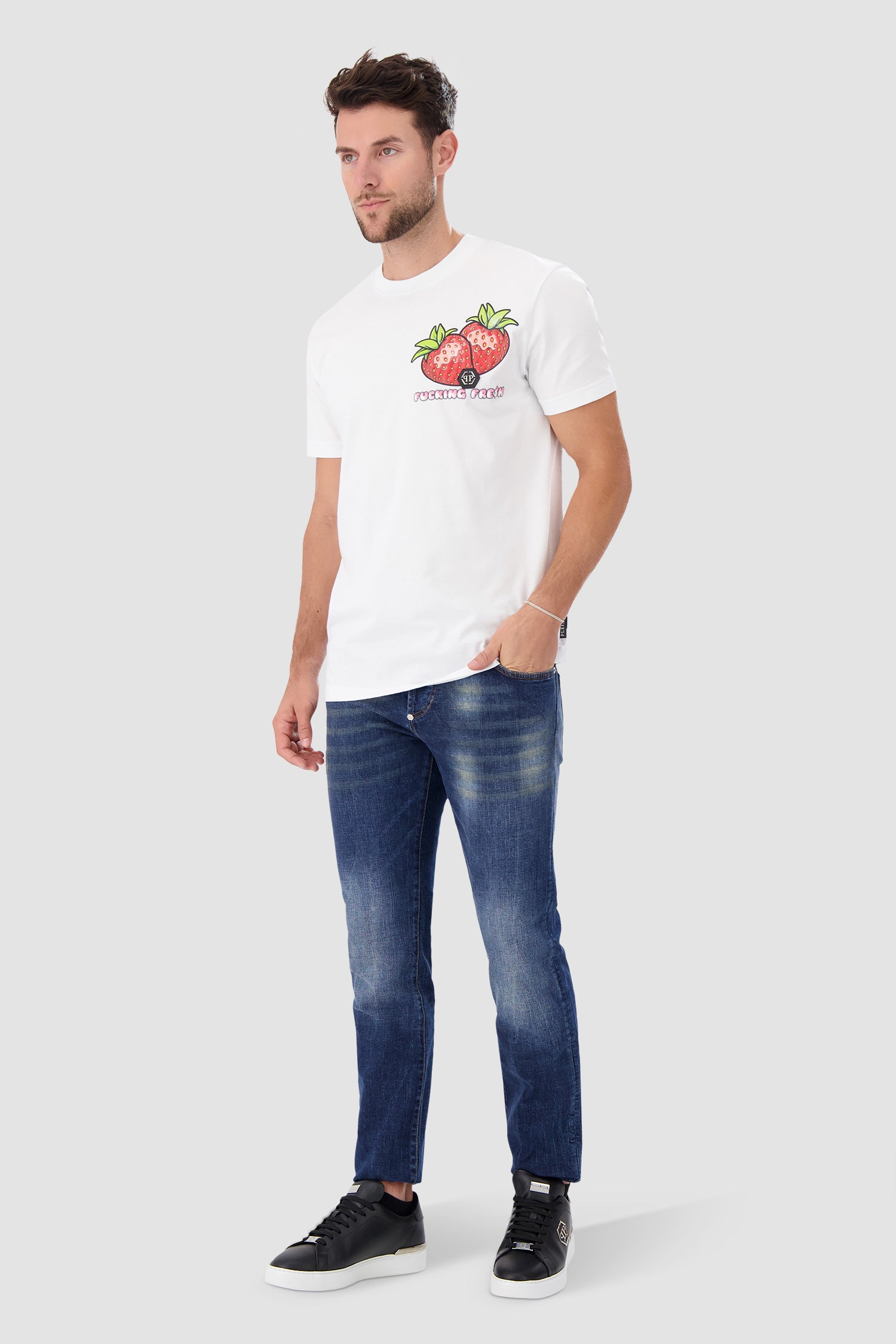 Philipp Plein White round neck SS Tutti Frutti 011S24 T-shirt