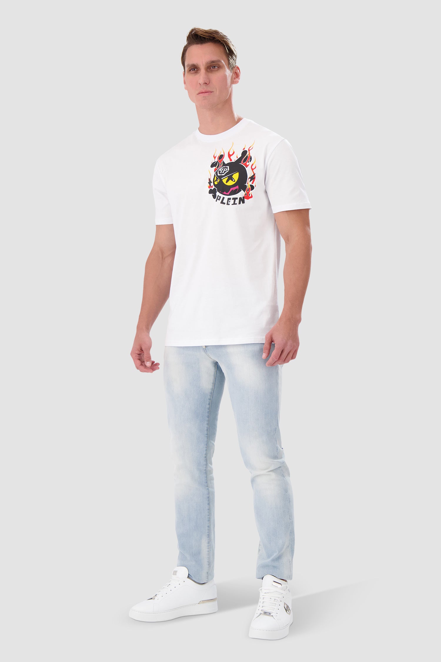 Philipp Plein White Round Neck SS T-shirt