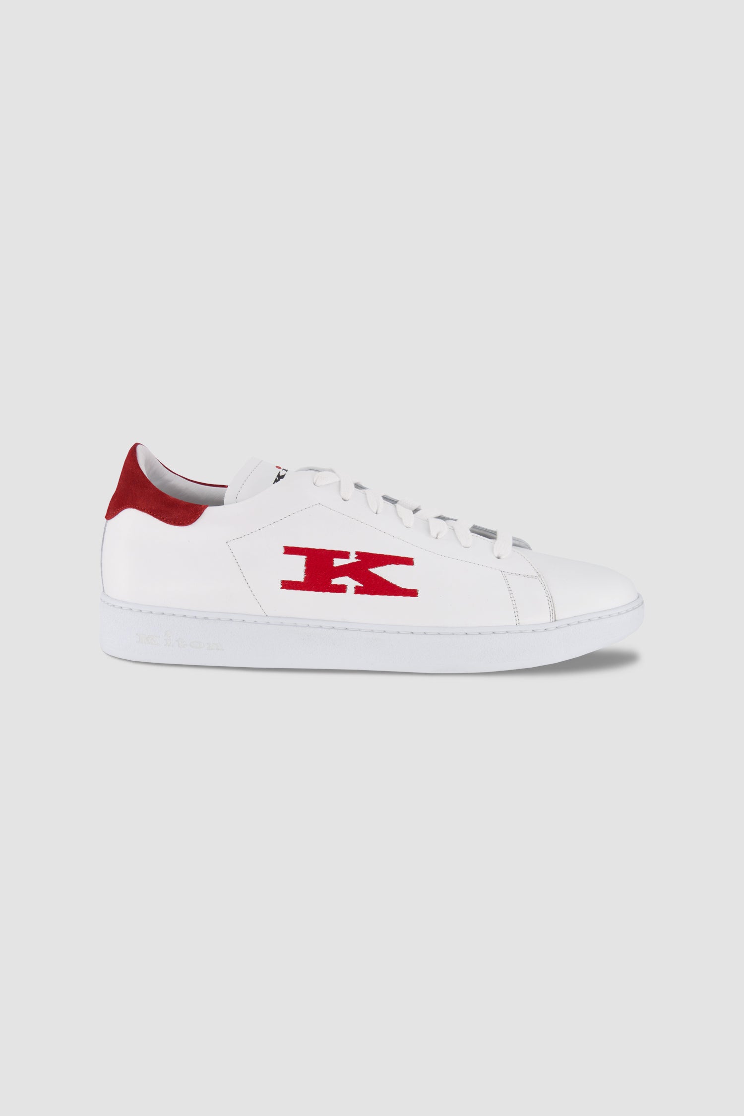 Kiton White/Red Calfskin Sneakers