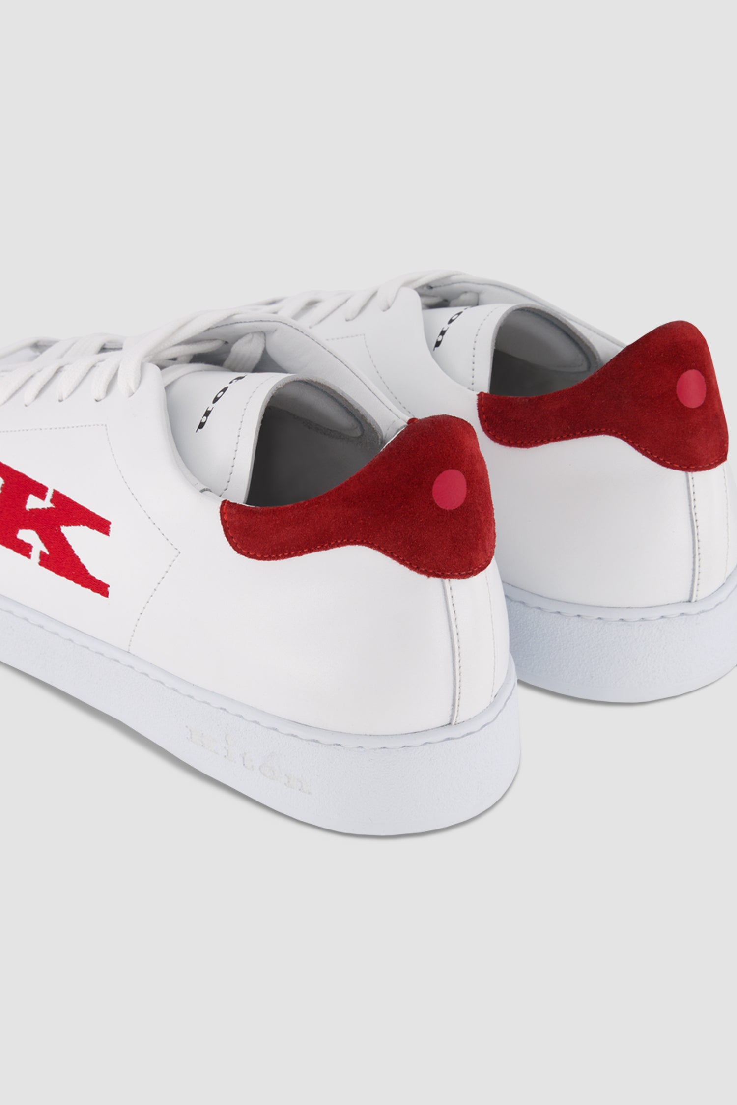 Kiton White/Red Calfskin Sneakers