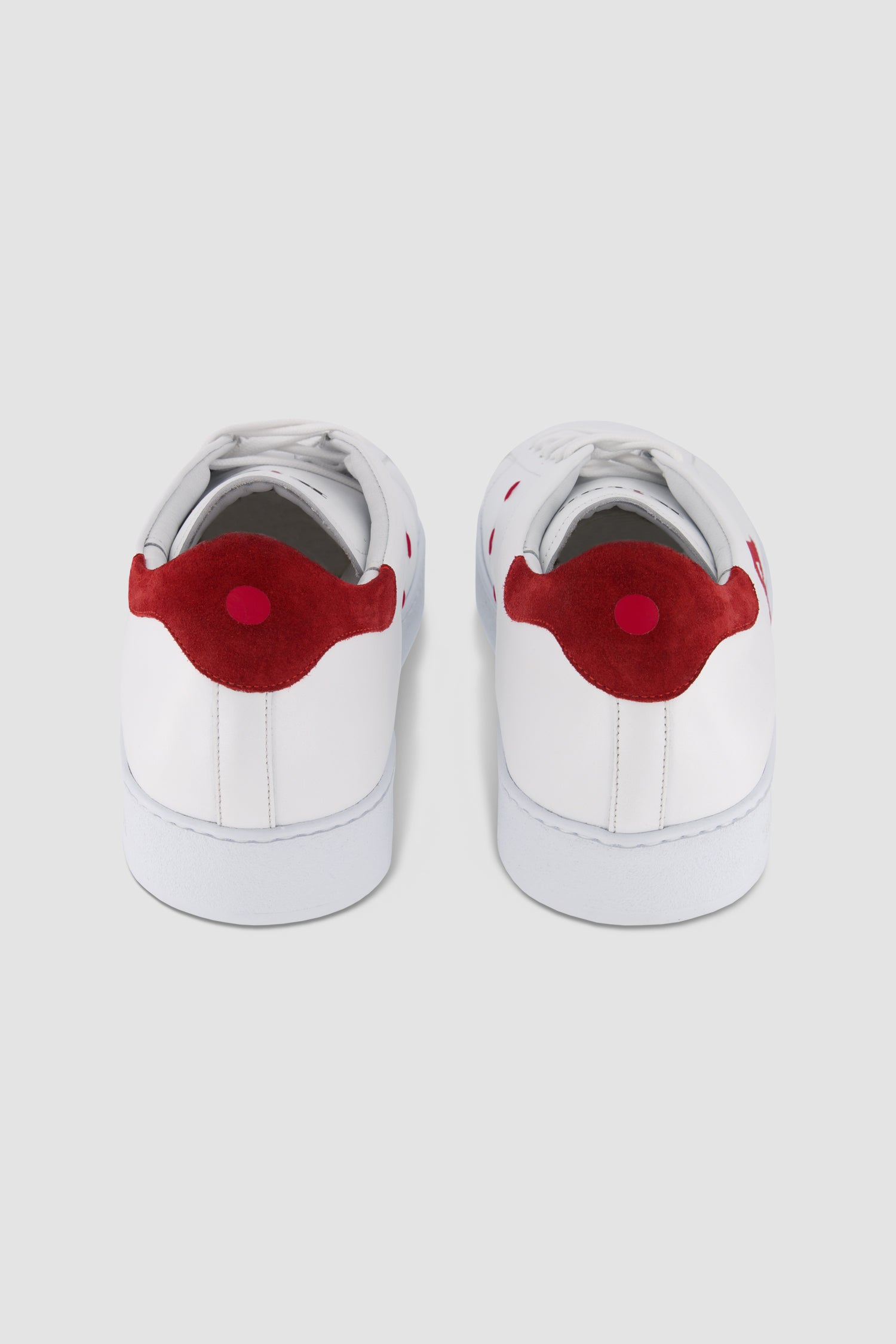 Kiton White/Red Calfskin Sneakers