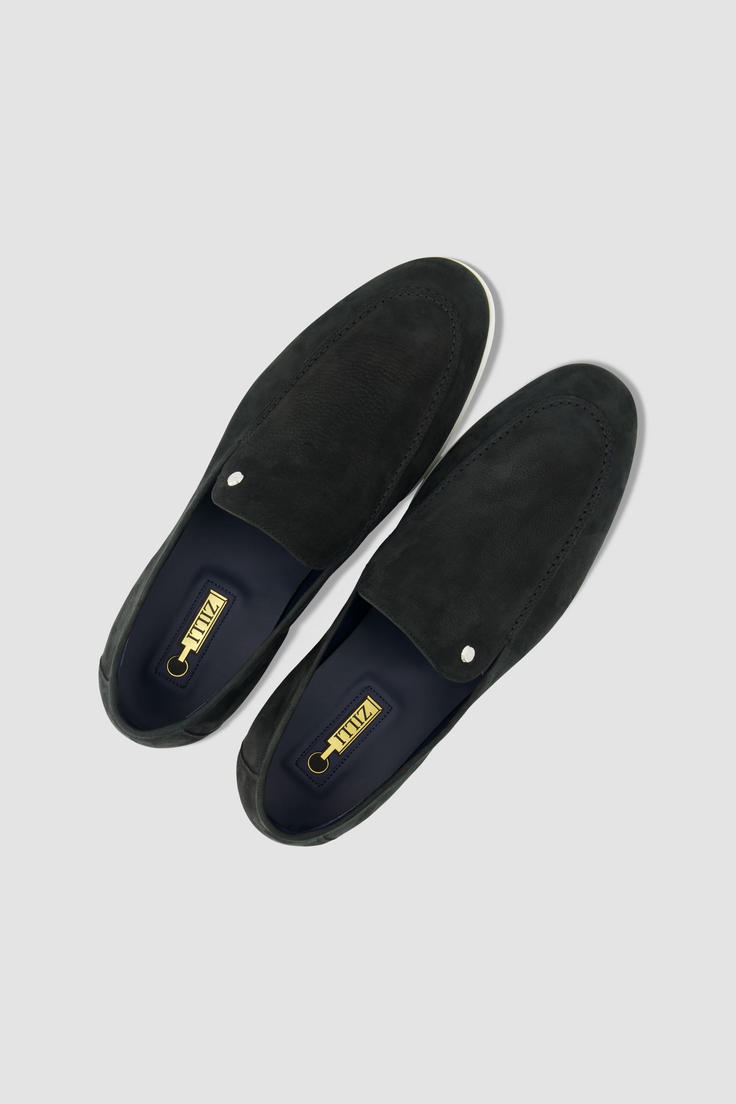 Zilli Black Suede Calfskin Loafers