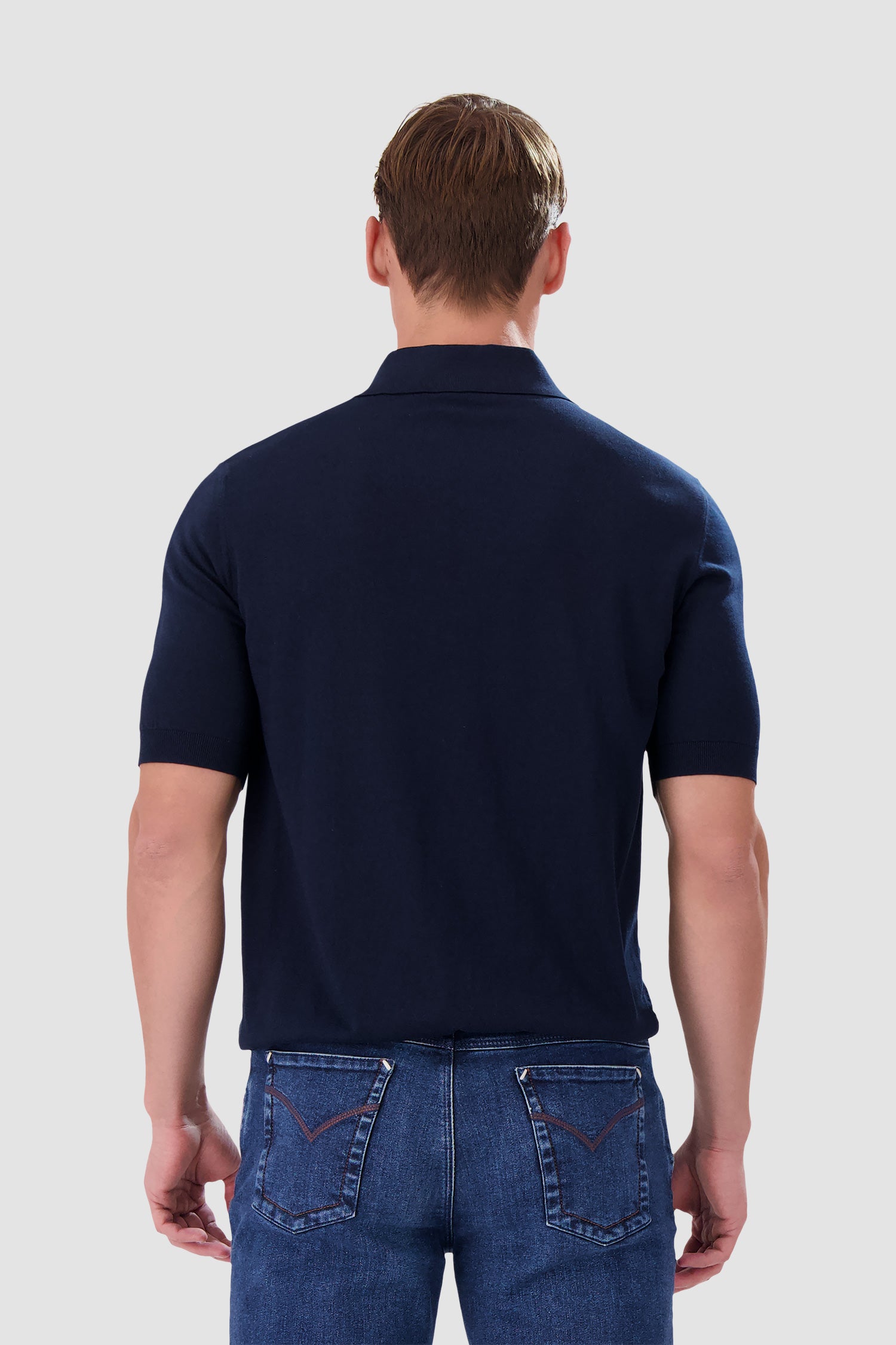 Zilli Navy Button Short Sleeves Polo