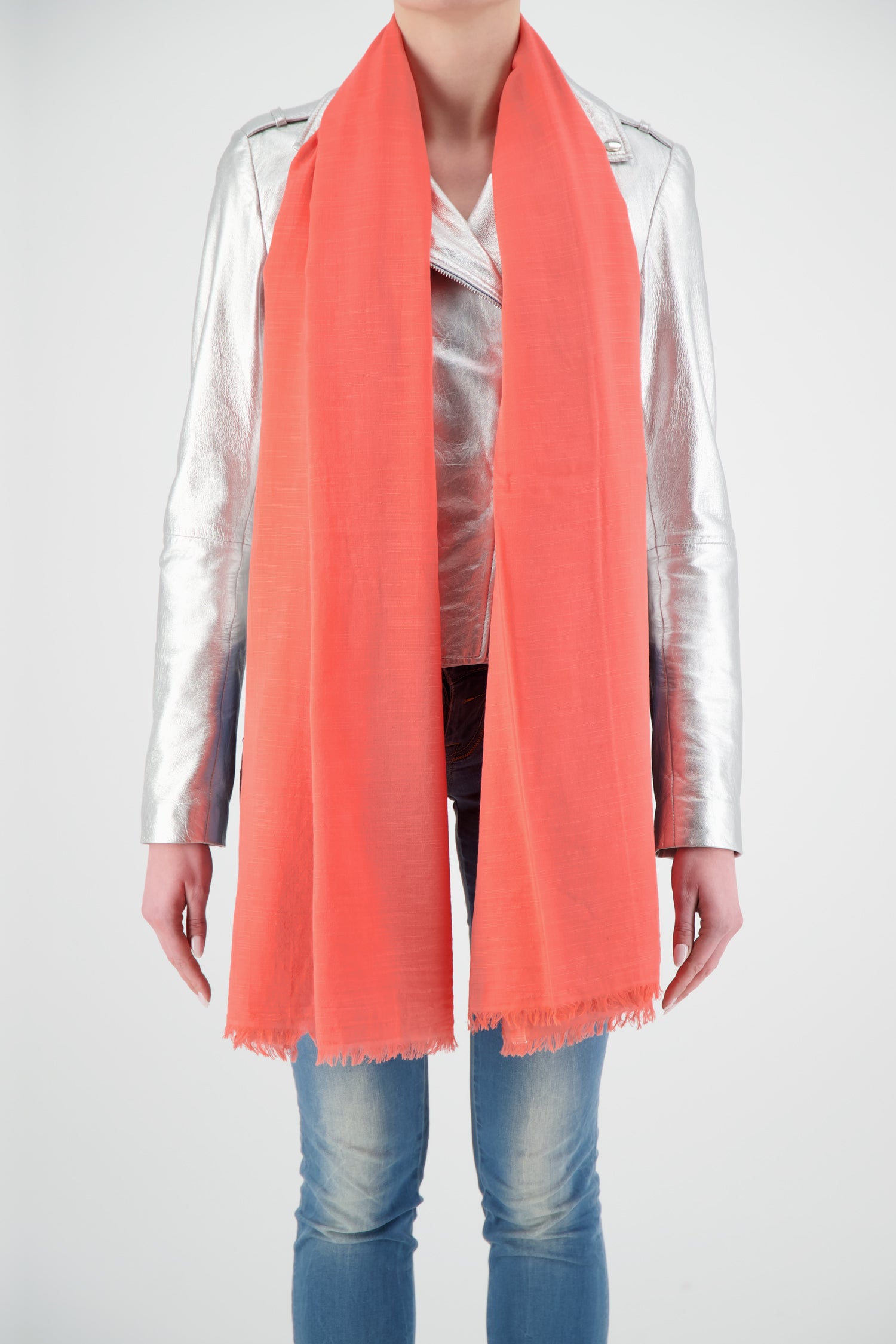 Coral cashmere outlet scarf