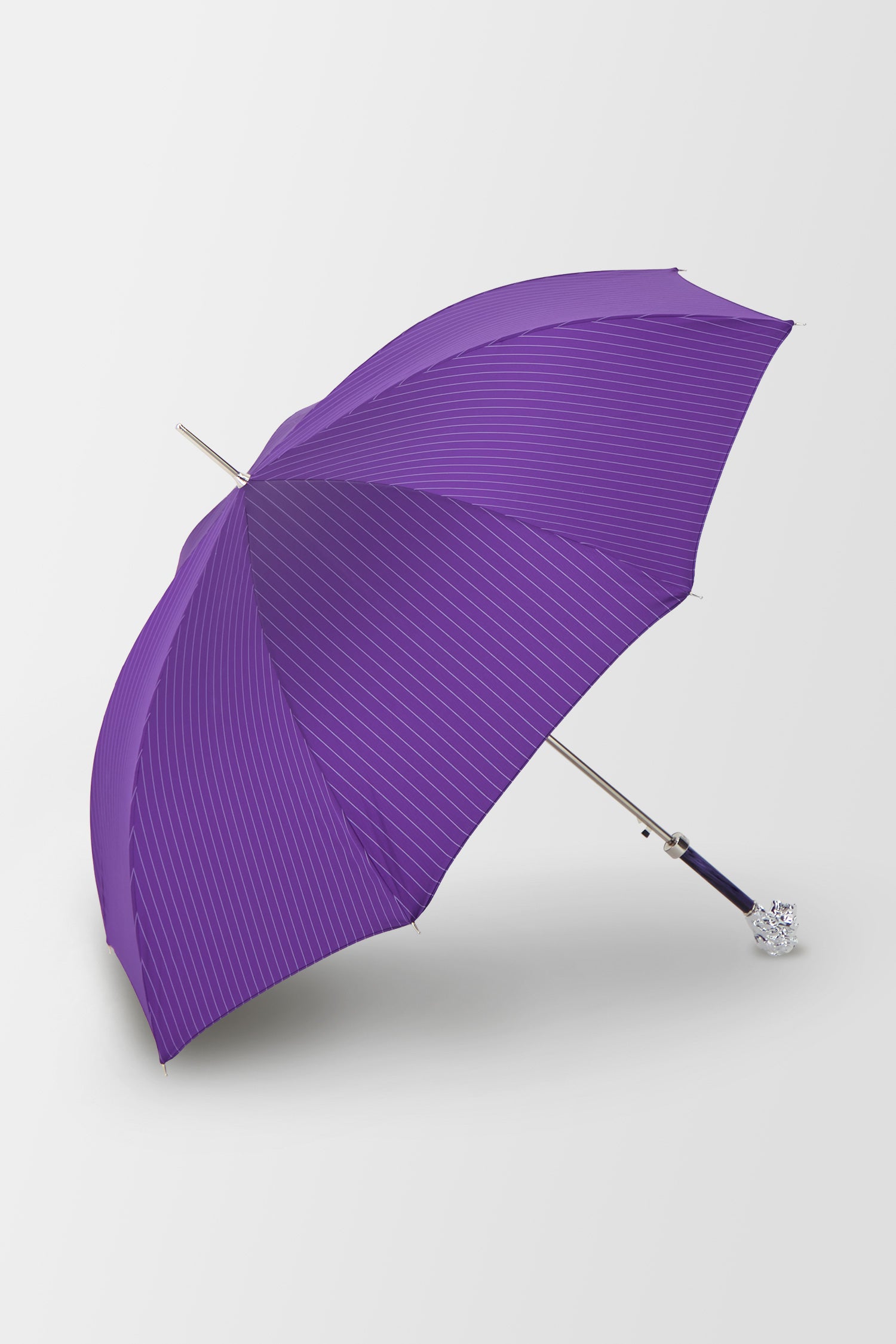 Pasotti Purple Umbrella with Silver Lion Handle