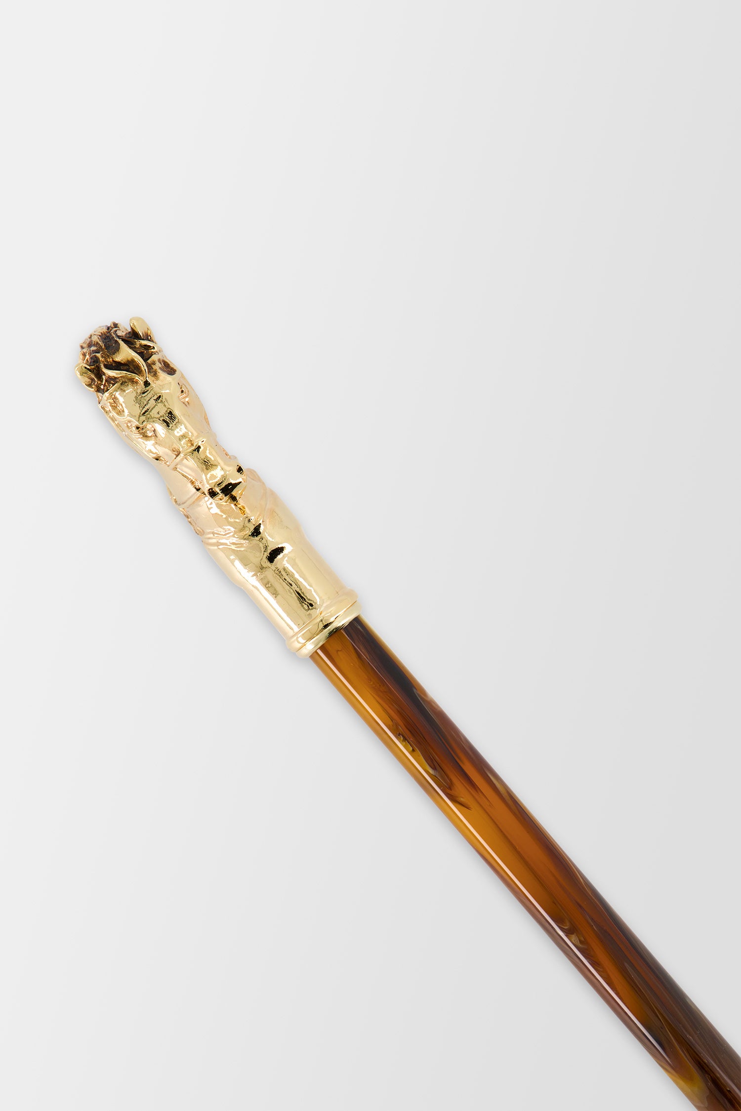 Pasotti Gold Horse Shoehorn, Pearly Brown Shaft