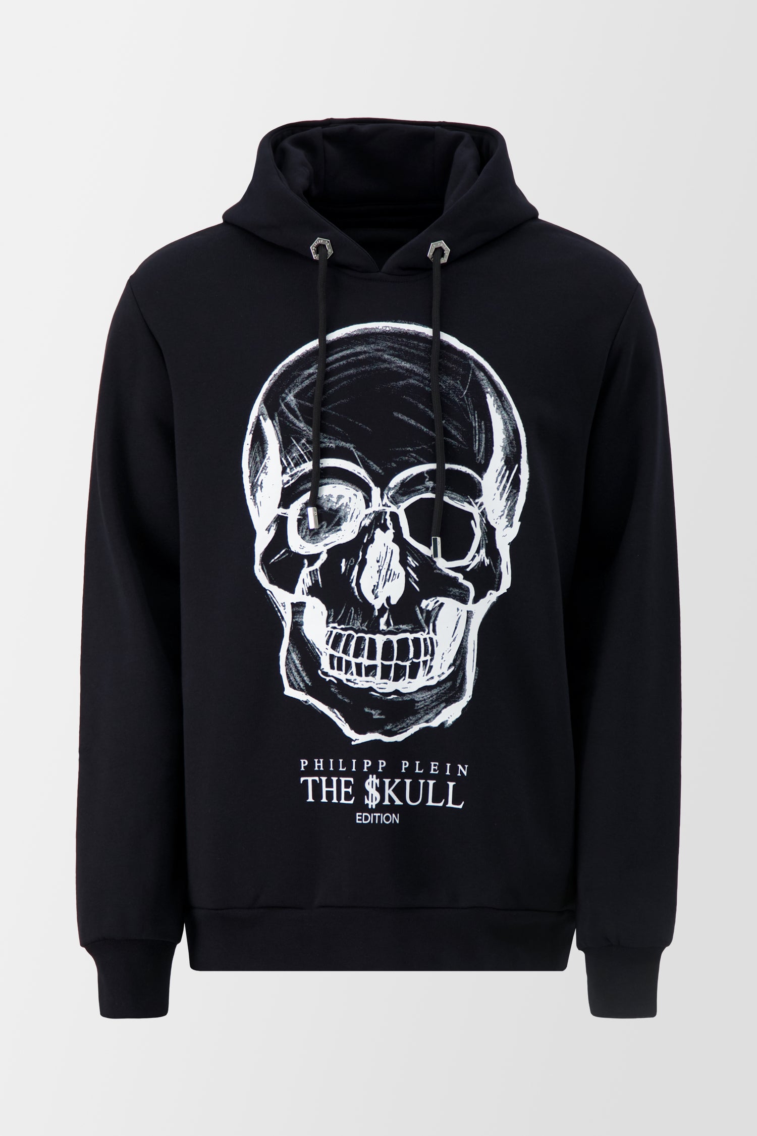Philipp Plein Black Print Skull Hoodie Sweatshirt