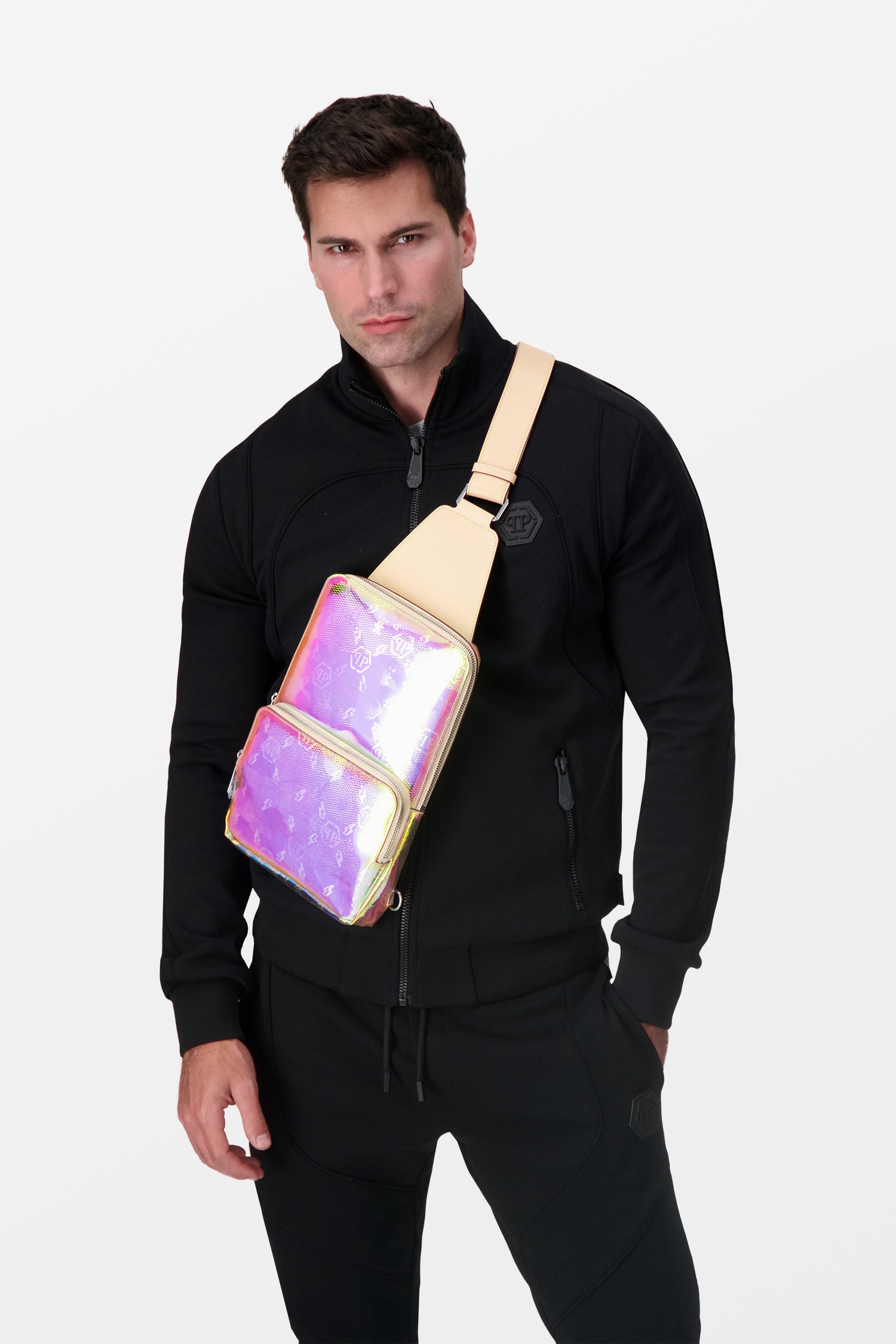Philipp Plein Multicolor PVC Monogram Cross Body Bag