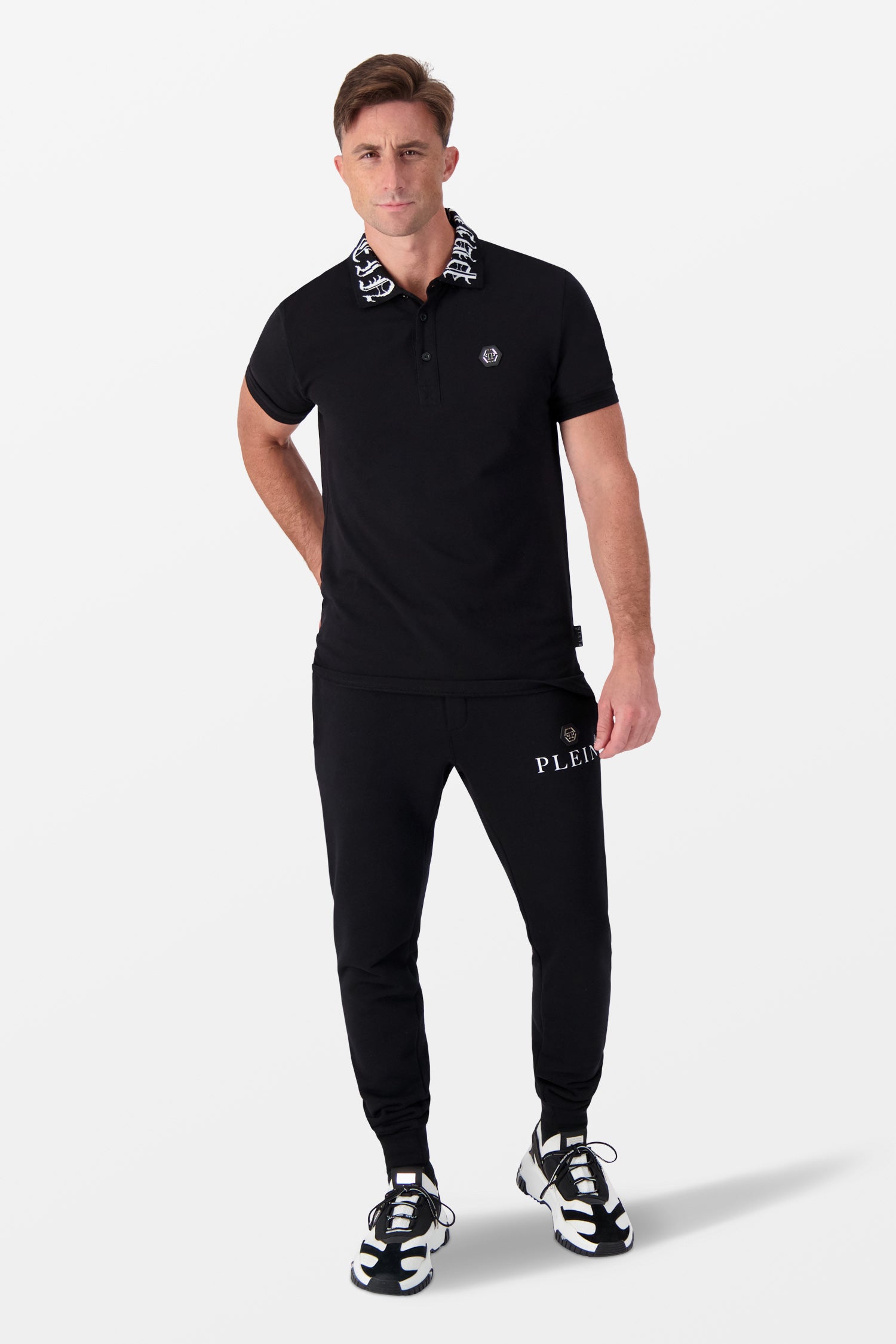 Philipp Plein Black Short-Sleeve Polo