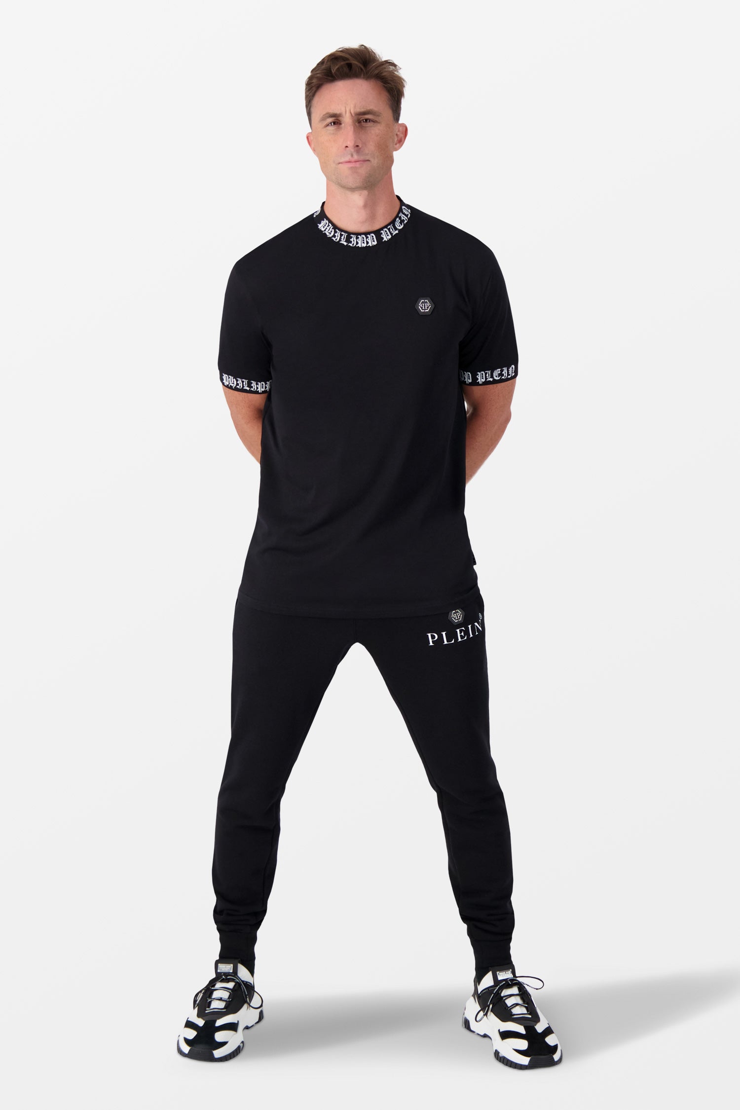 Philipp Plein Black/White Round Neck T-Shirt