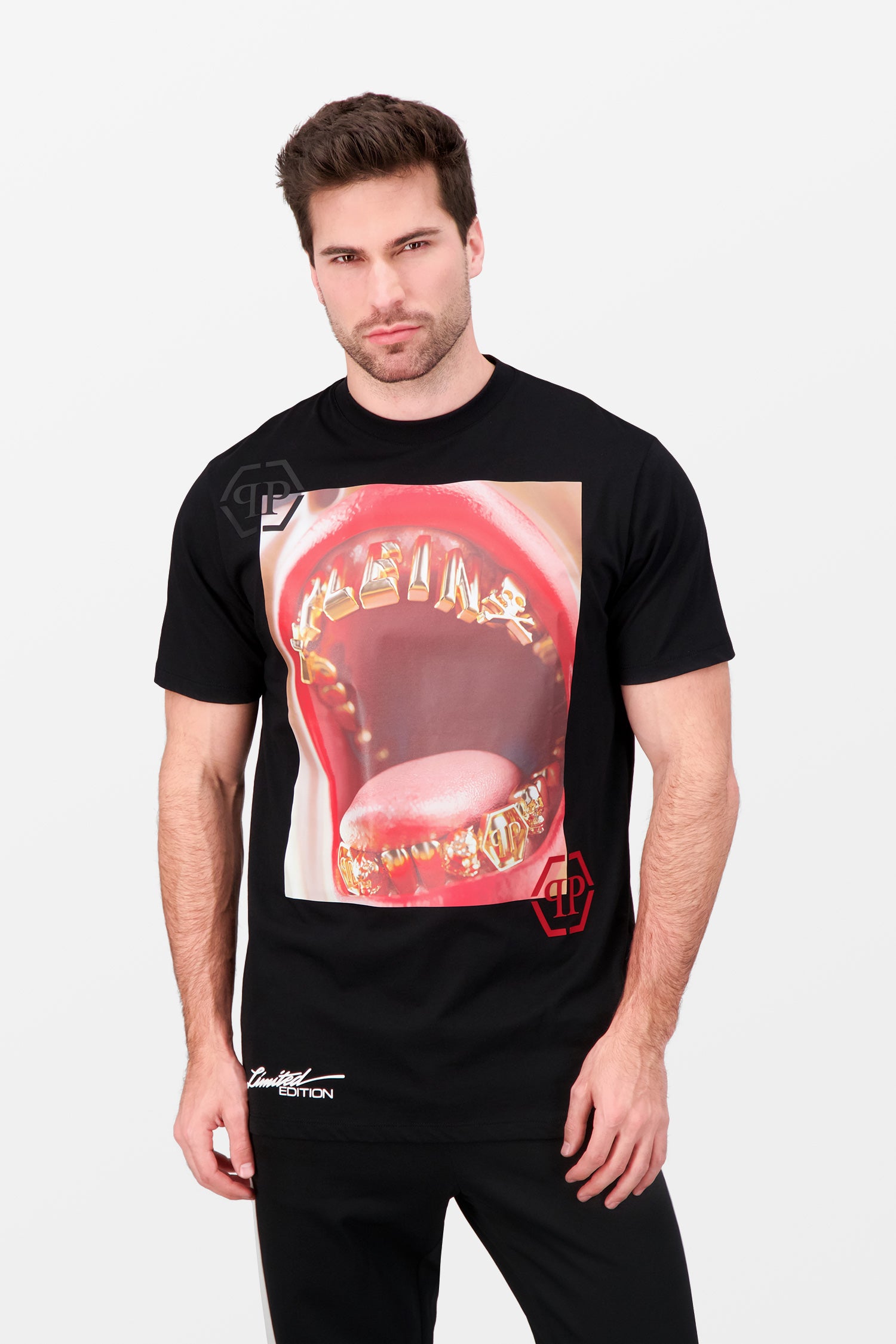 Philipp Plein Black Limited Lips T-Shirt