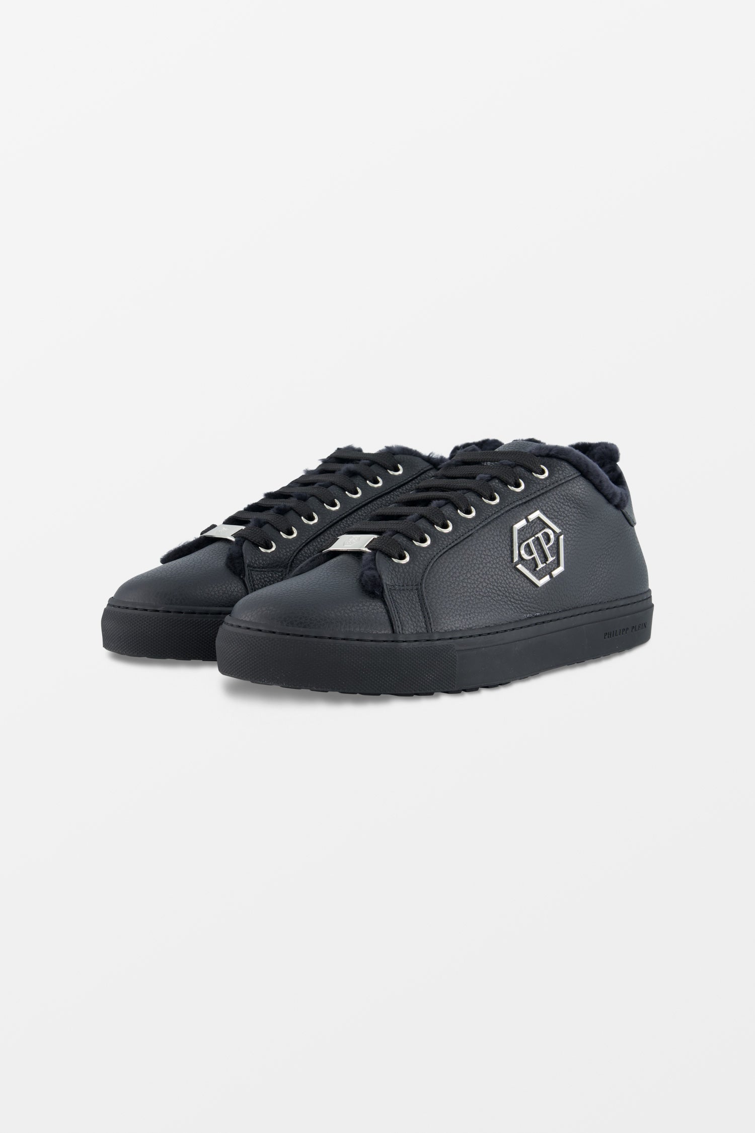 Philipp Plein Black Lo-Top Hexagon Sneakers