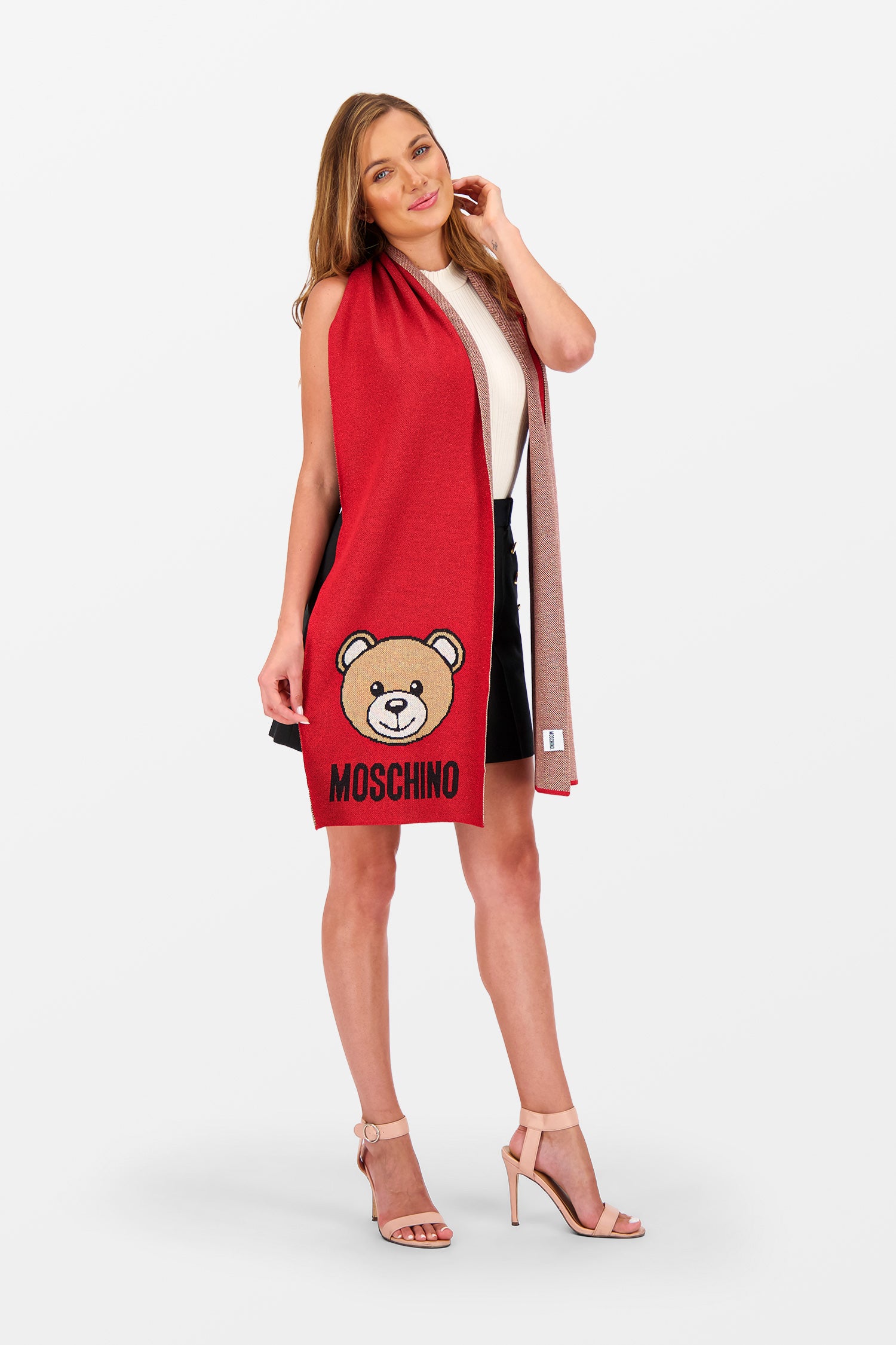 Buy Moschino Printed Scarf, Women, Red