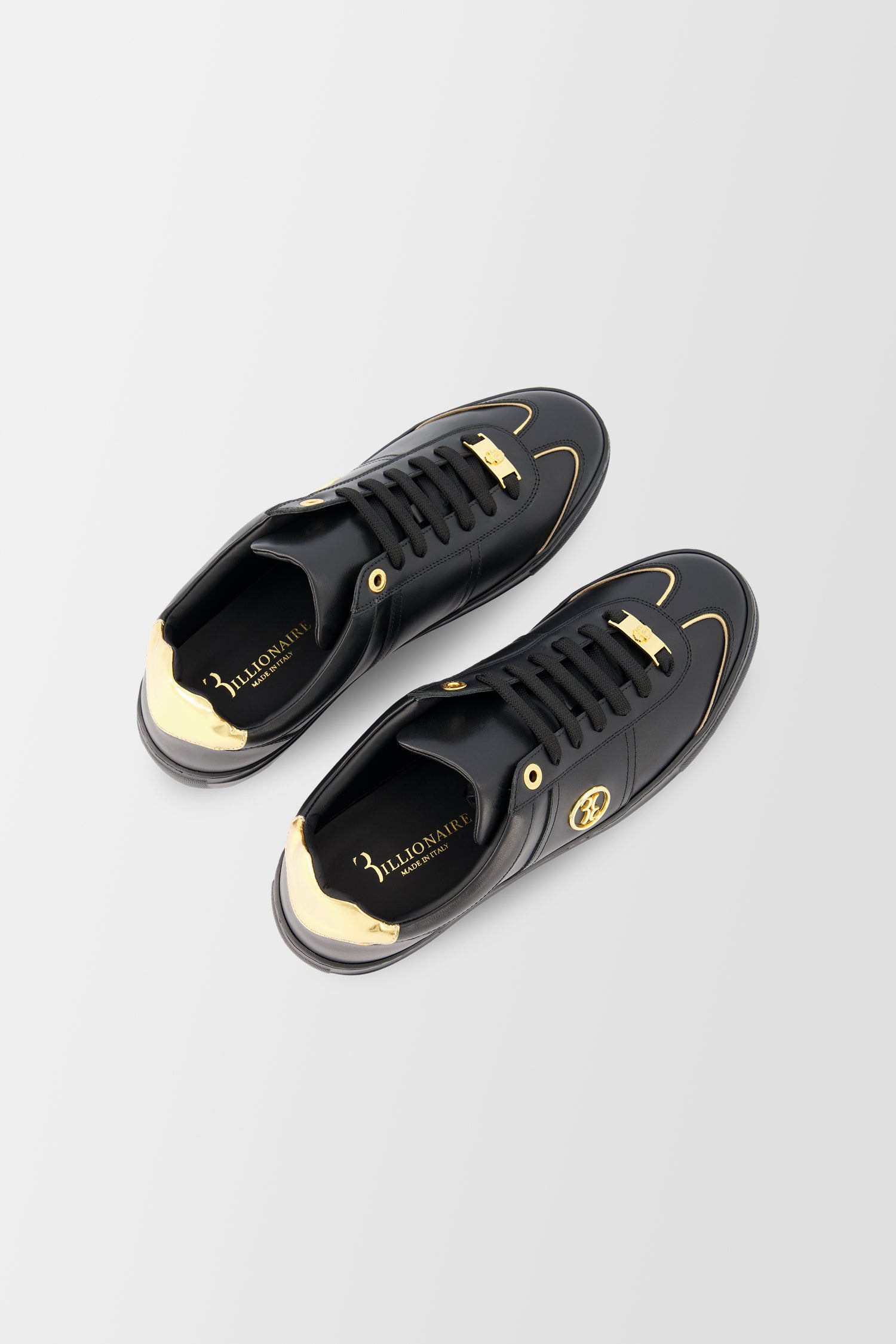 Billionaire Black & Gold Sneakers