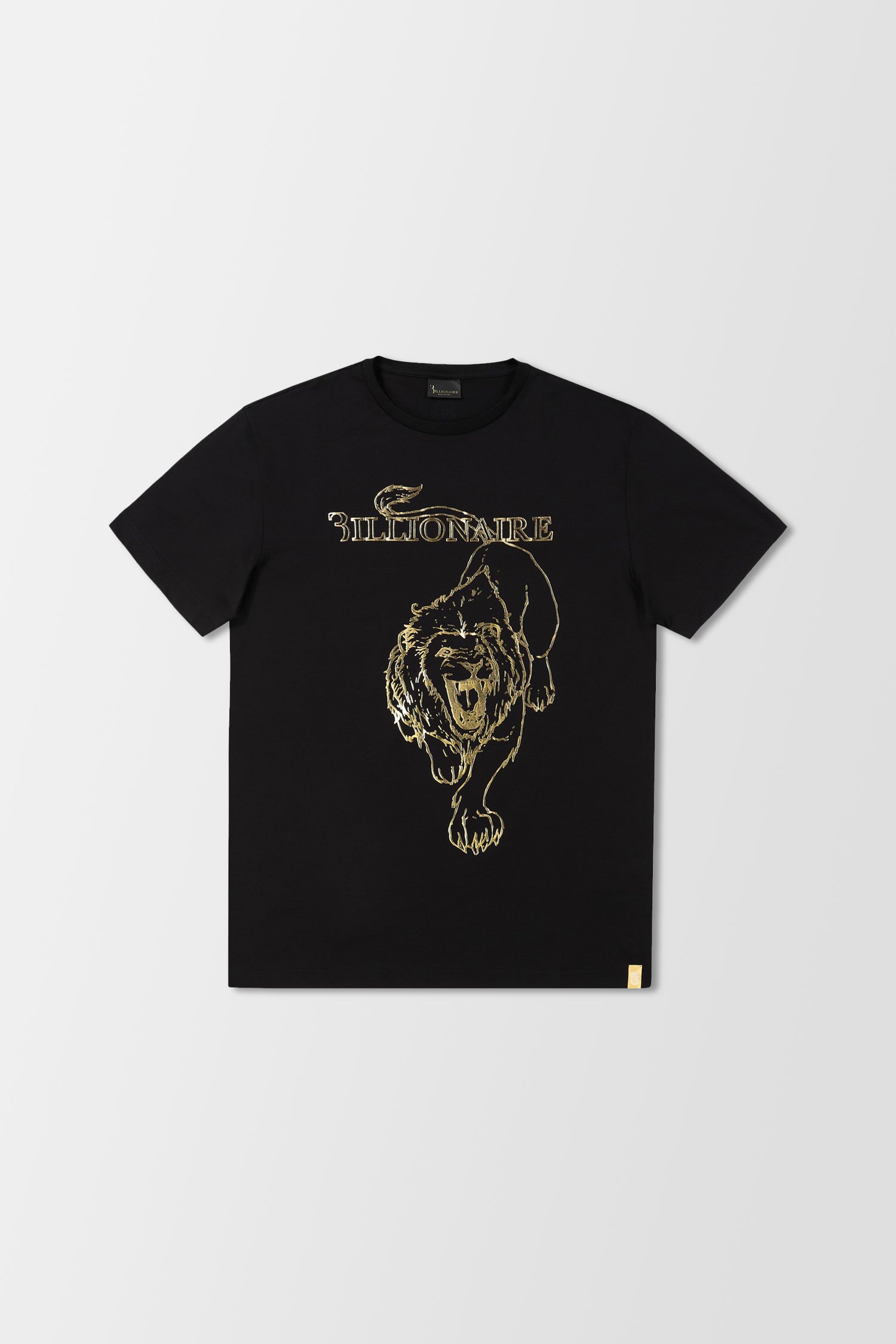 Billionaire Black/Gold SS Lion Round Neck T-Shirt