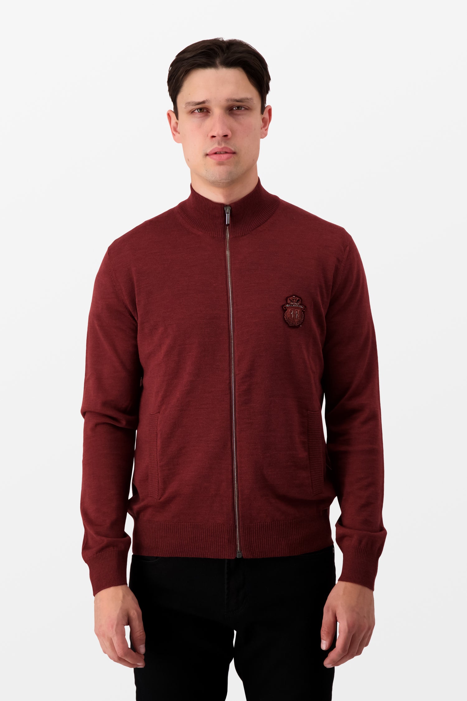 Billionaire Bordeaux Full Zip Crest Pullover