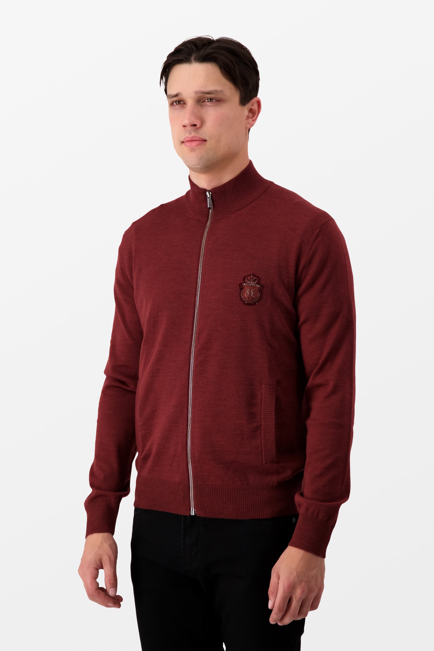 Billionaire Bordeaux Full Zip Crest Pullover