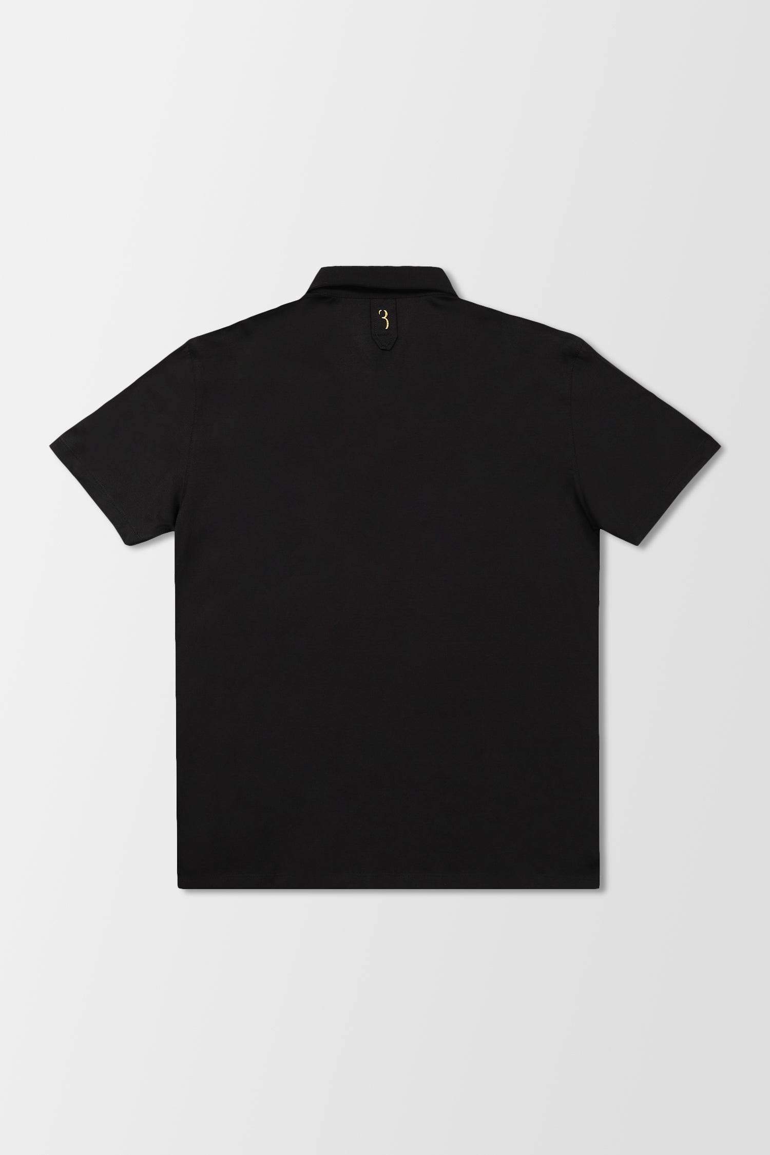 Black polo shirt back view best sale