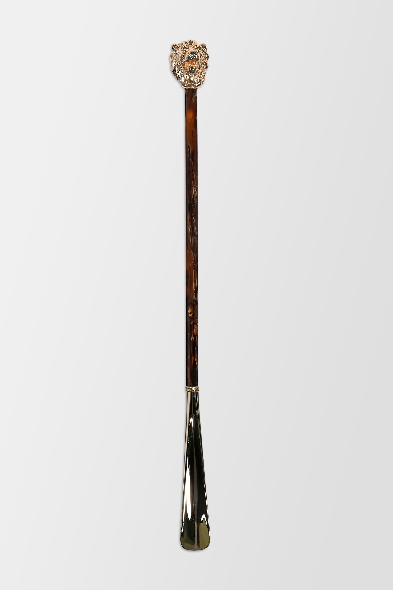 Pasotti Gold Lion Shoehorn, Pearly Brown Shaft