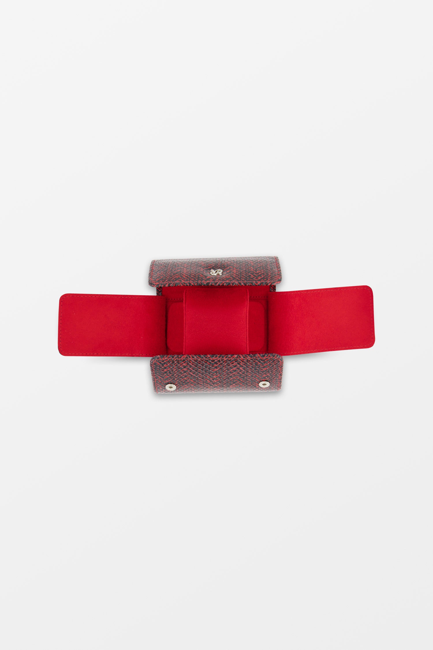 Rapport Marlow Watch Roll in Red Herringbone Leather