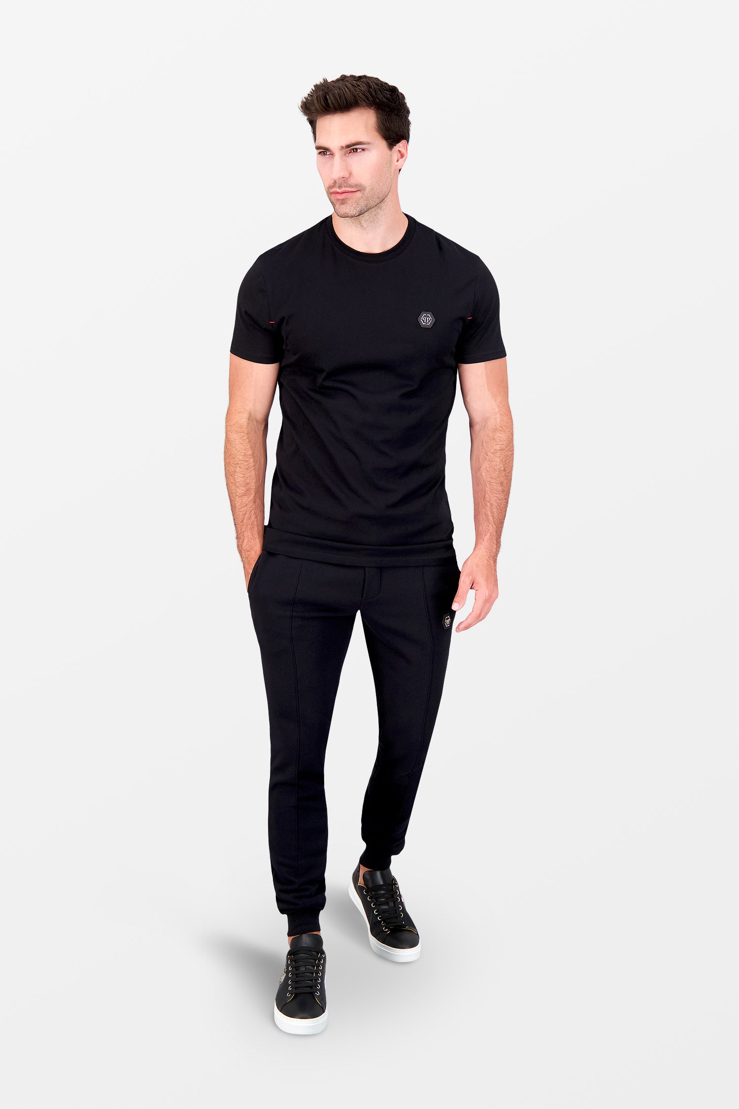 Philipp Plein Black Round Neck SS Istitutional T-Shirt