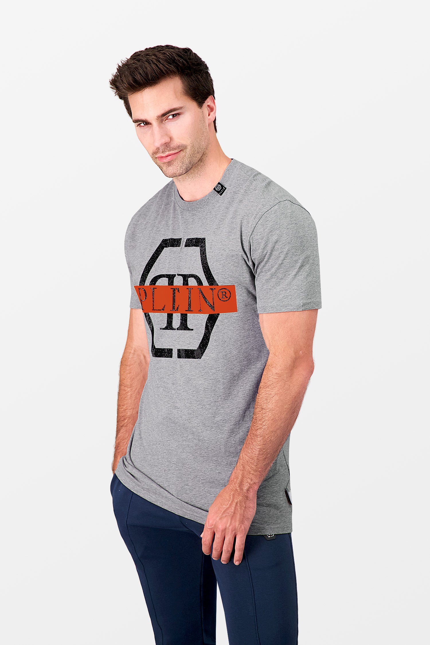 Philipp Plein Grey Hexagon T-Shirt