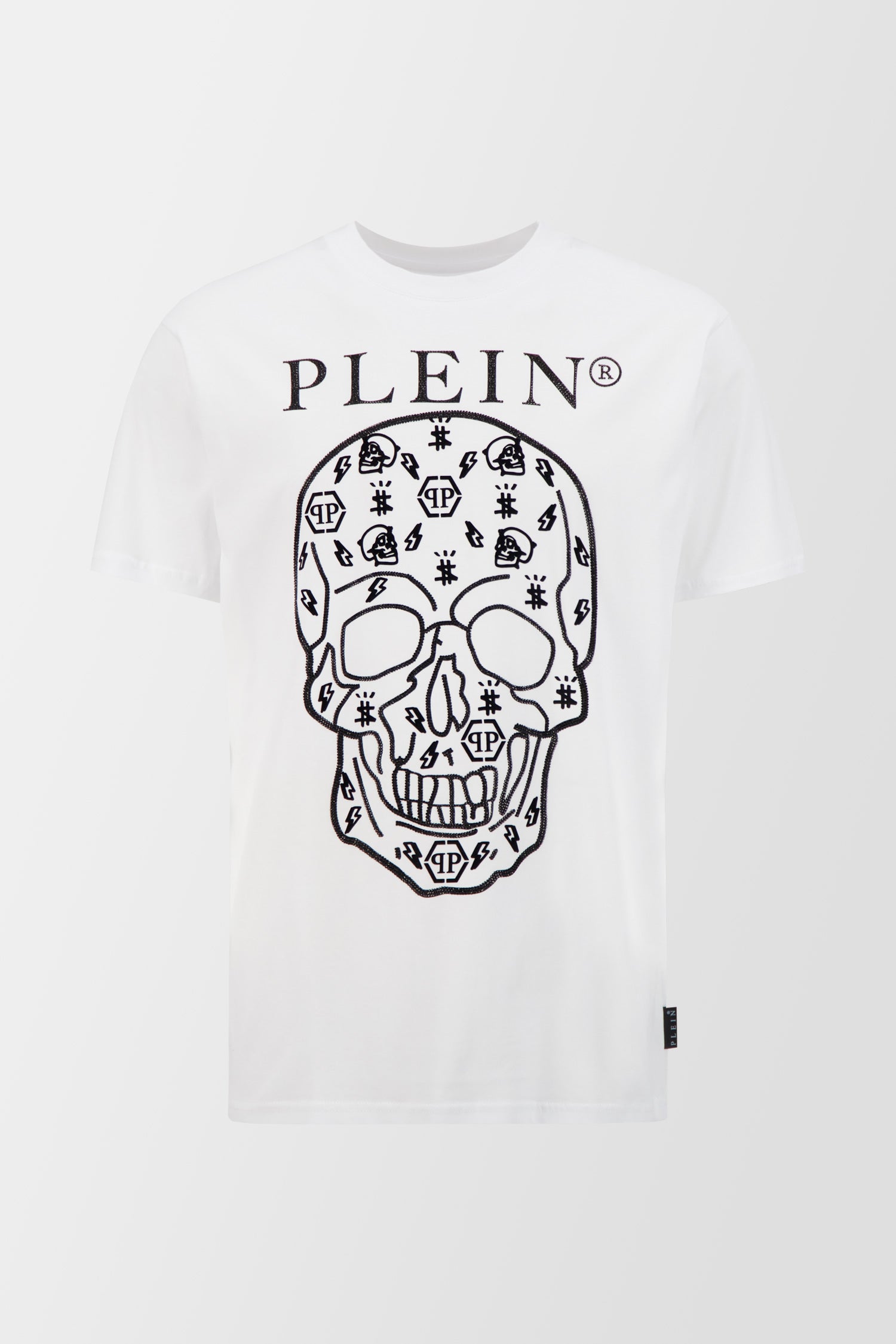 Philipp Plein White Round Neck SS Crystals T-Shirt