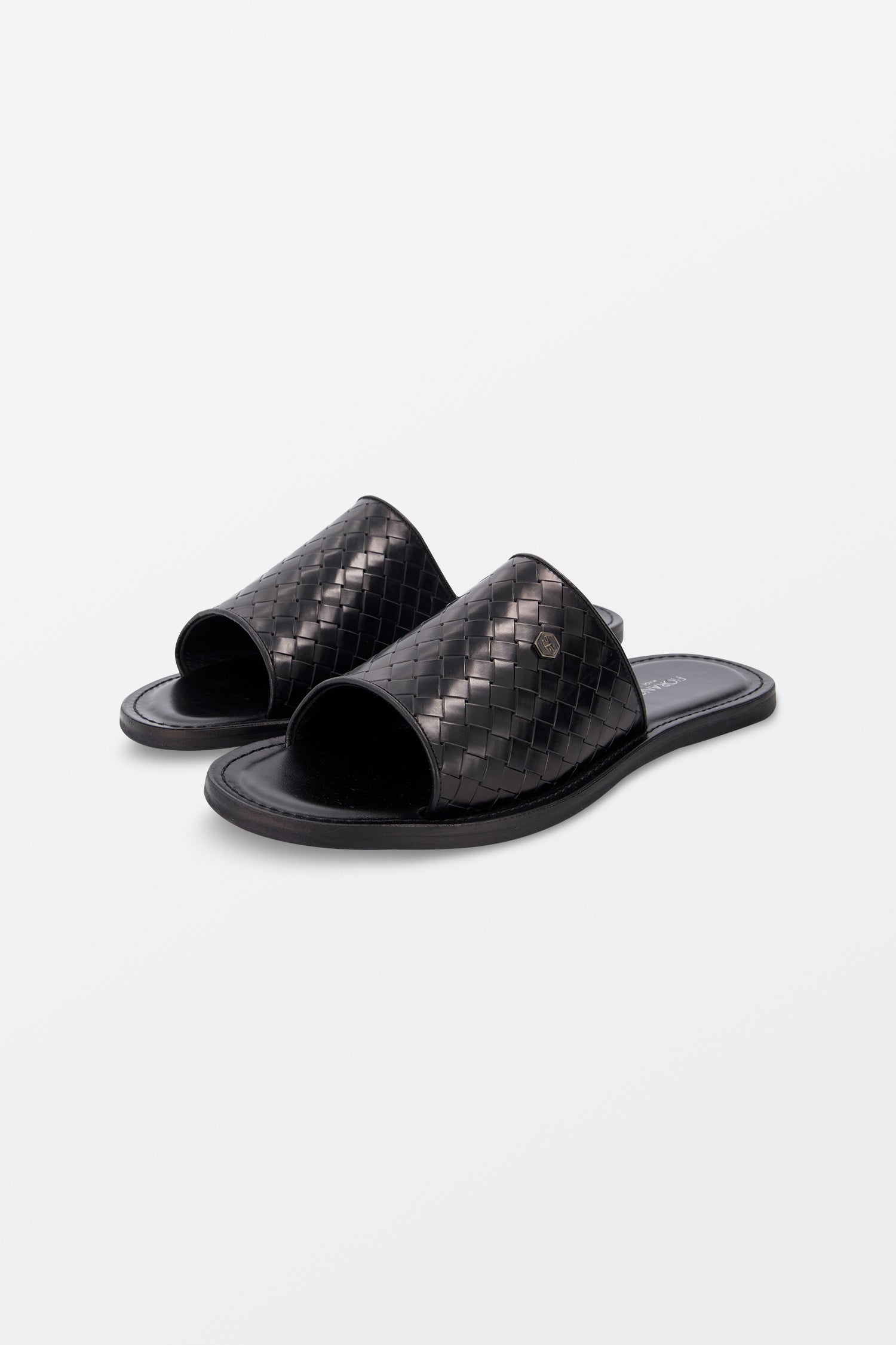Fiorangelo Black Leather Slides