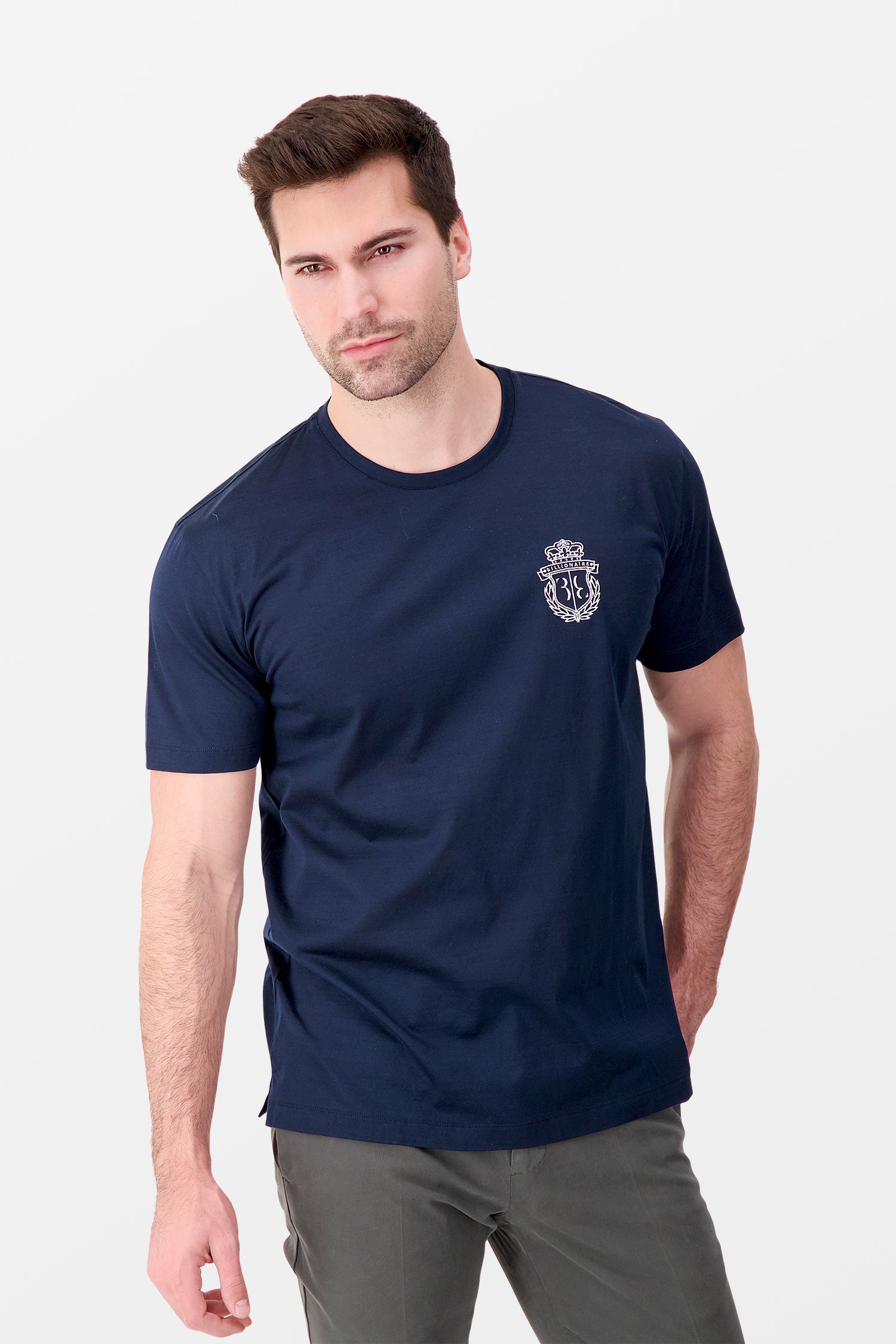 Billionaire Dark Blue SS Crest T-Shirt