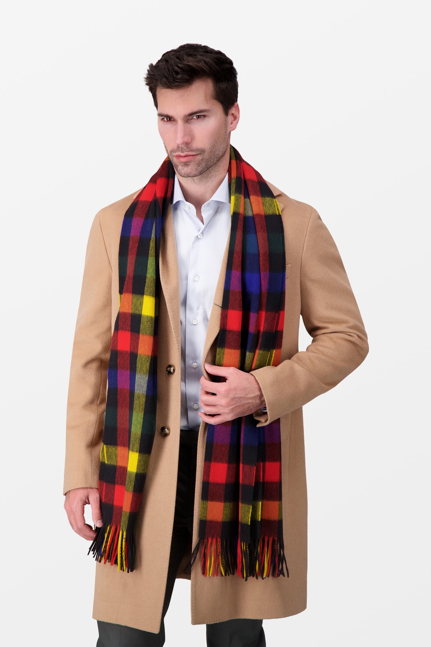 Buy Joshua Ellis Classic Check Ripple Multicolour | Cashmere