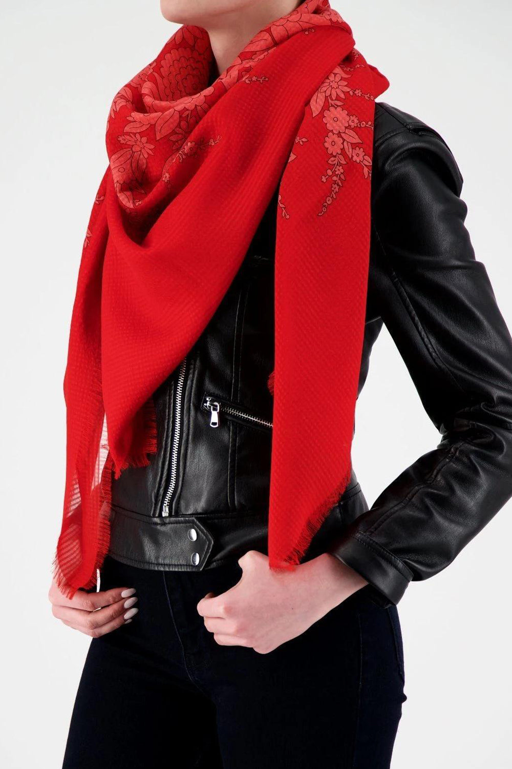 vuitton red scarf