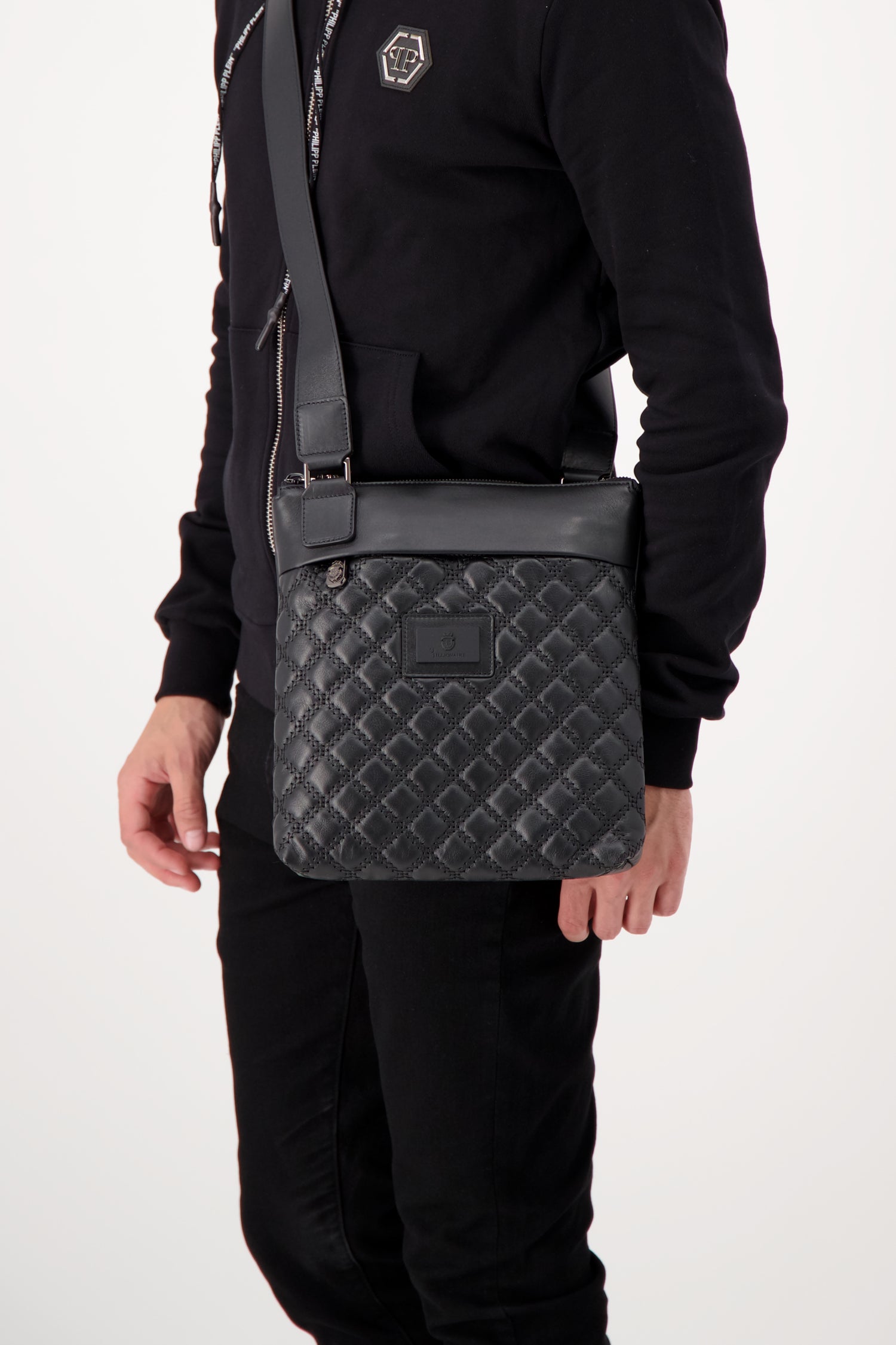 Billionaire Black/Nickel Cross Body Bag