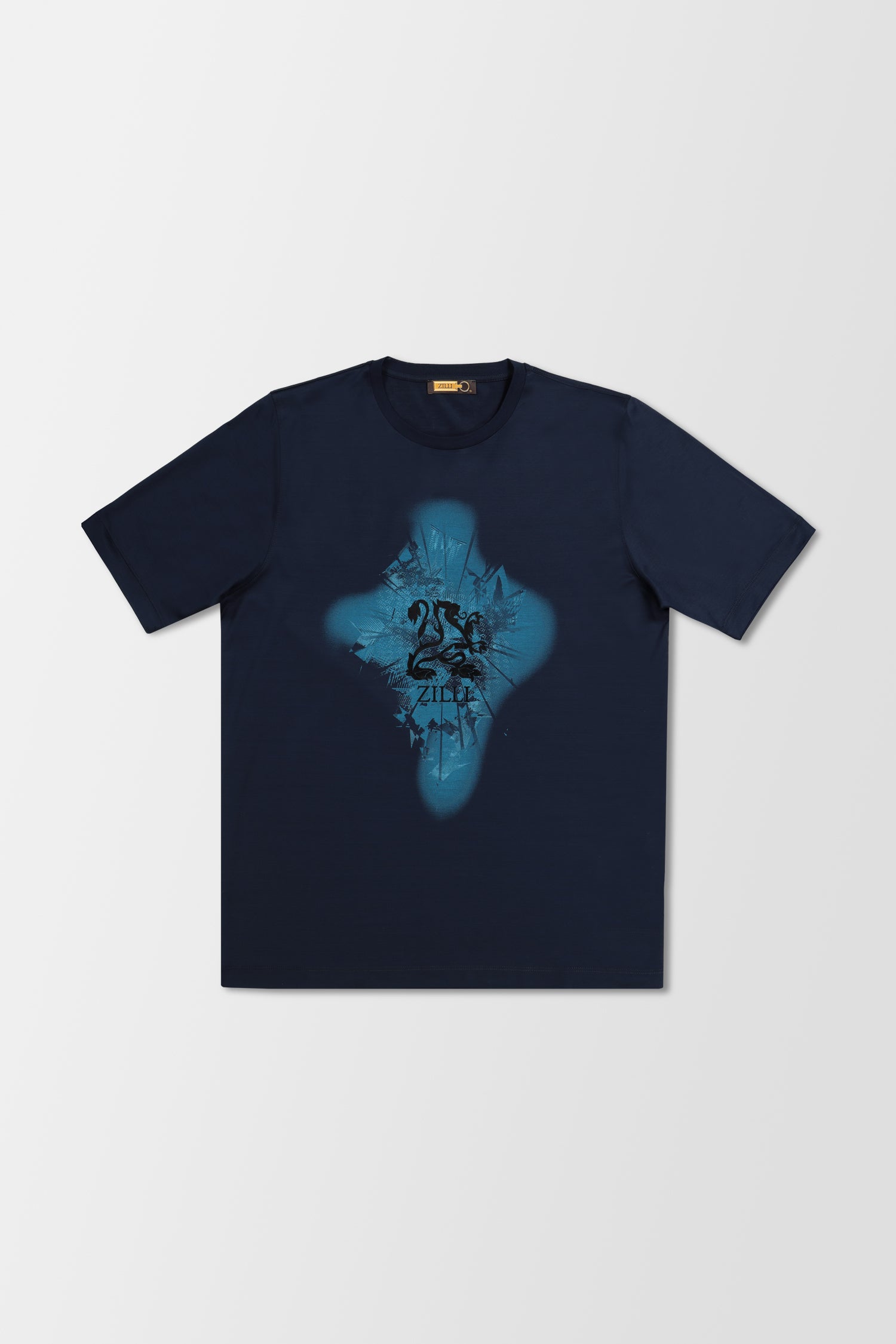 Zilli Blue Lion Flock T-Shirt