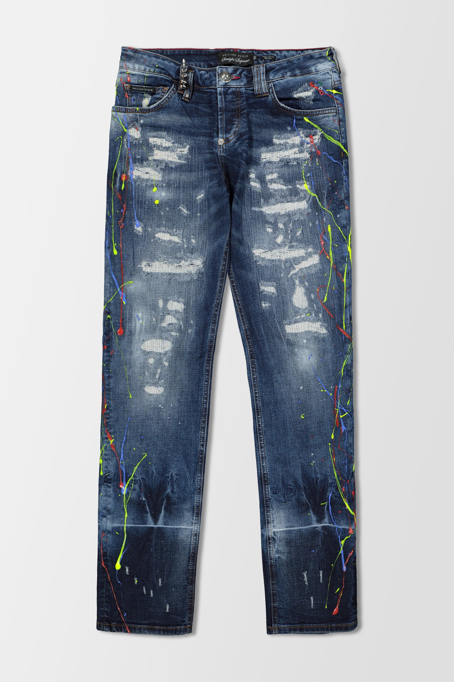 Philipp Plein Miss You Straight Supreme Painted Jeans
