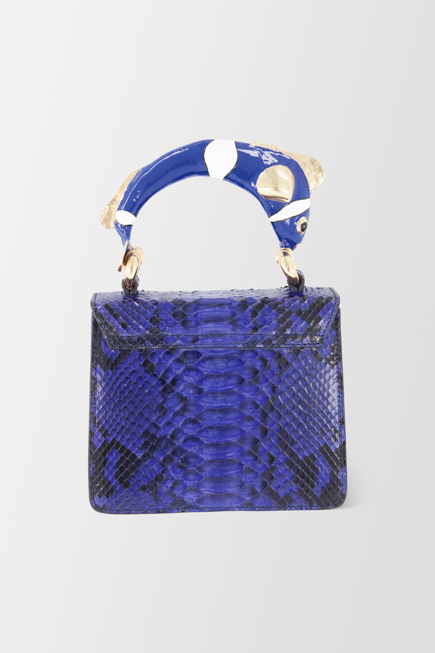 Blue snakeskin handbag best sale