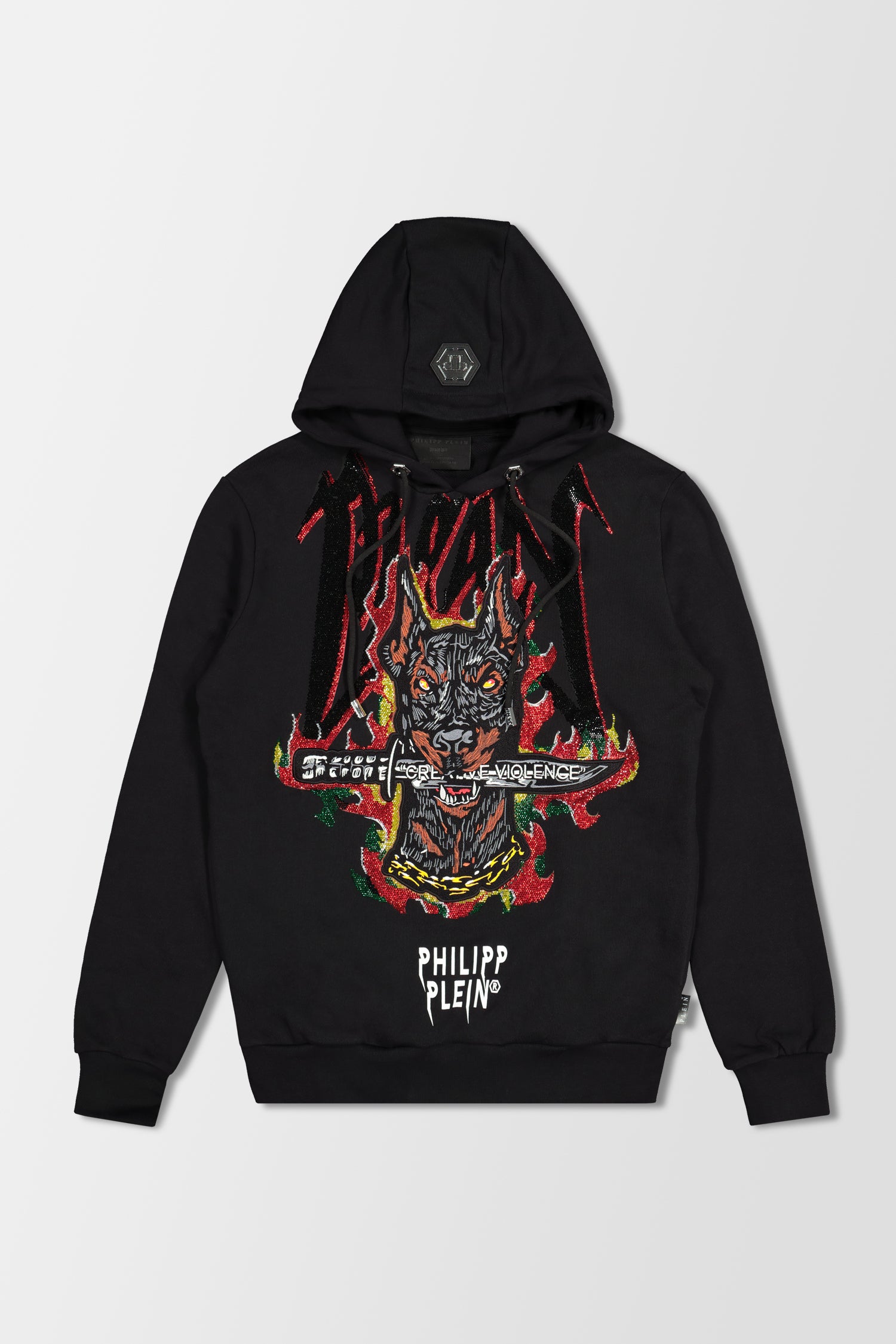 Philipp Plein Black Graffiti Hoodie Sweatshirt