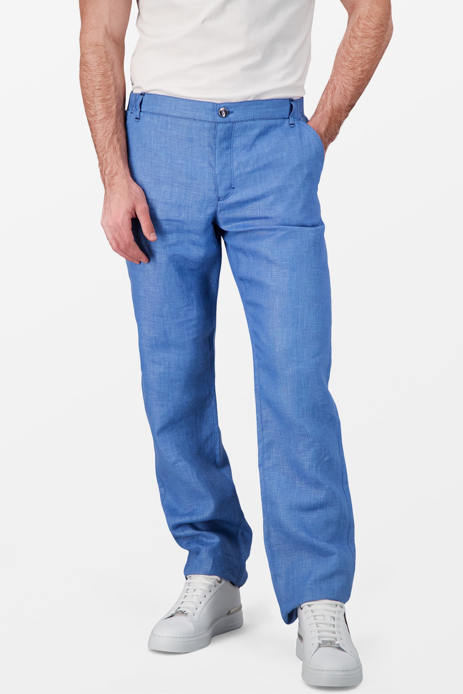 Zilli Blue Linen Trousers