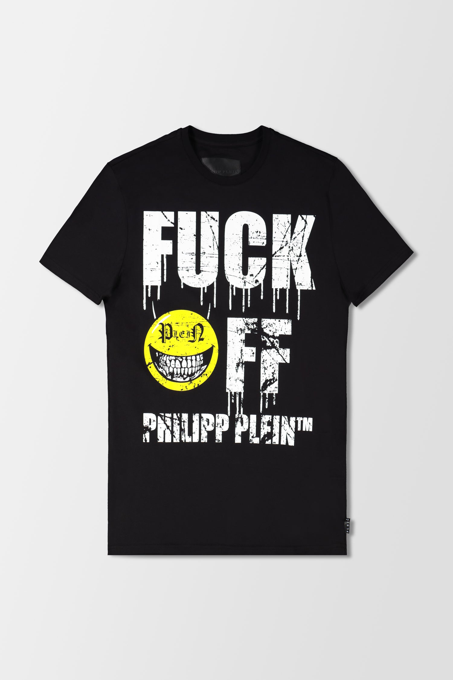 Philipp Plein Black SS Evil Smile Round Neck T-Shirt