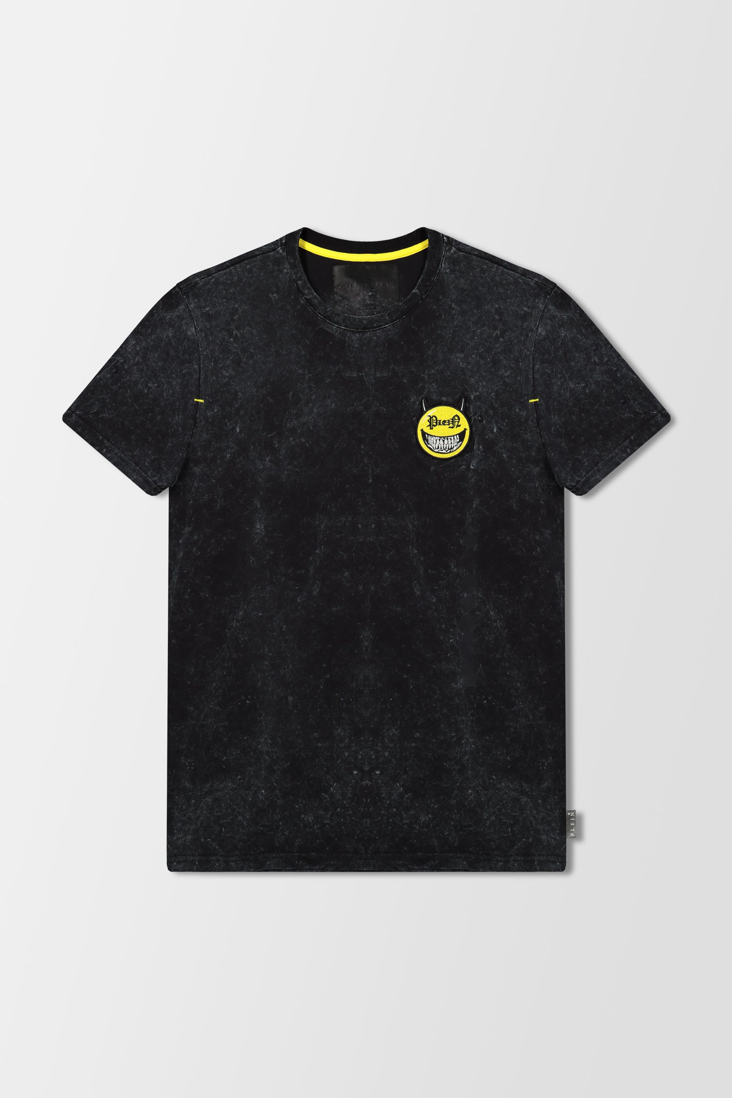 Philipp Plein Black Round Neck  SS Evil Smile T-Shirt