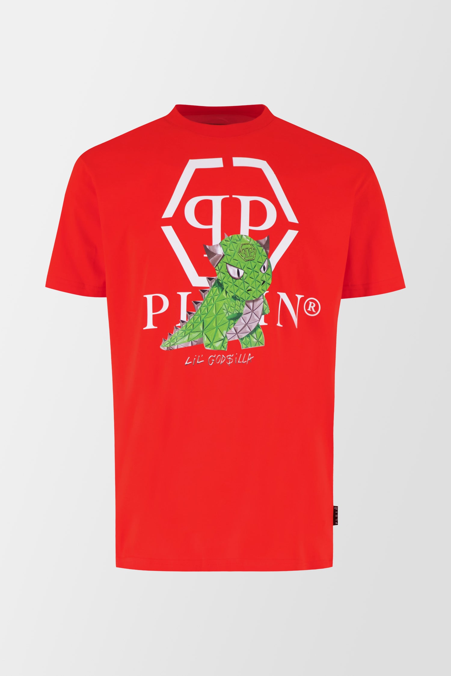 Philipp Plein Red Round Neck SS Monster T-Shirt