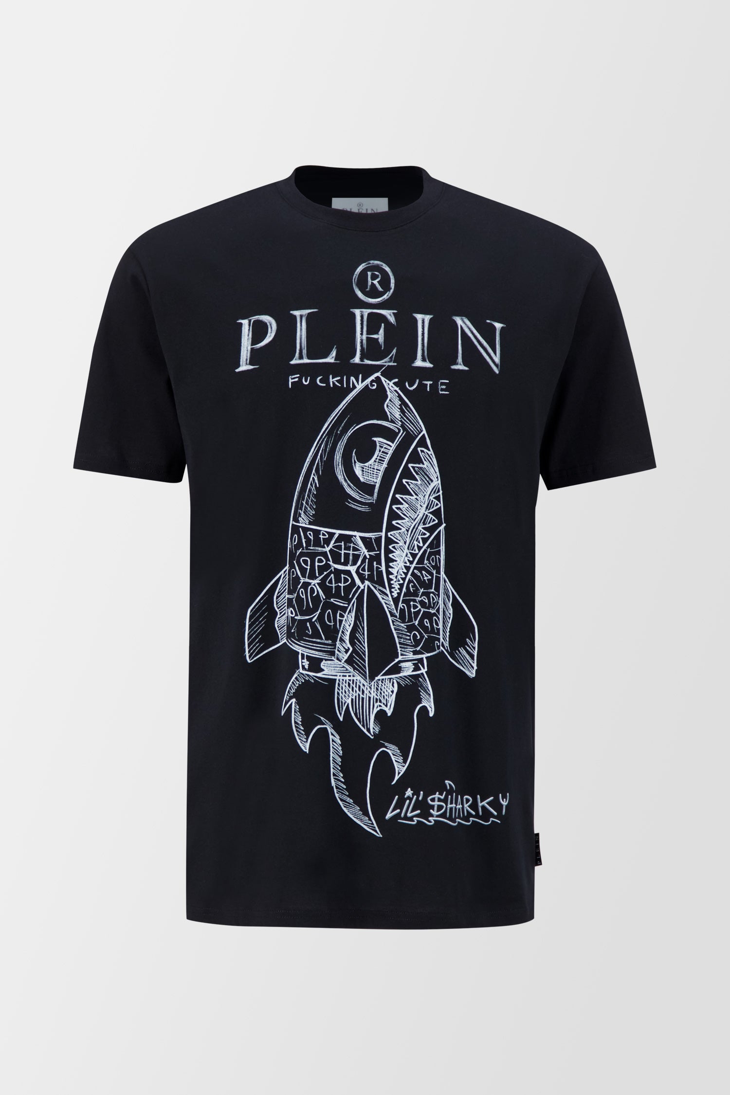 Philipp Plein Black Round Neck SS Lil’ $hark T-Shirt