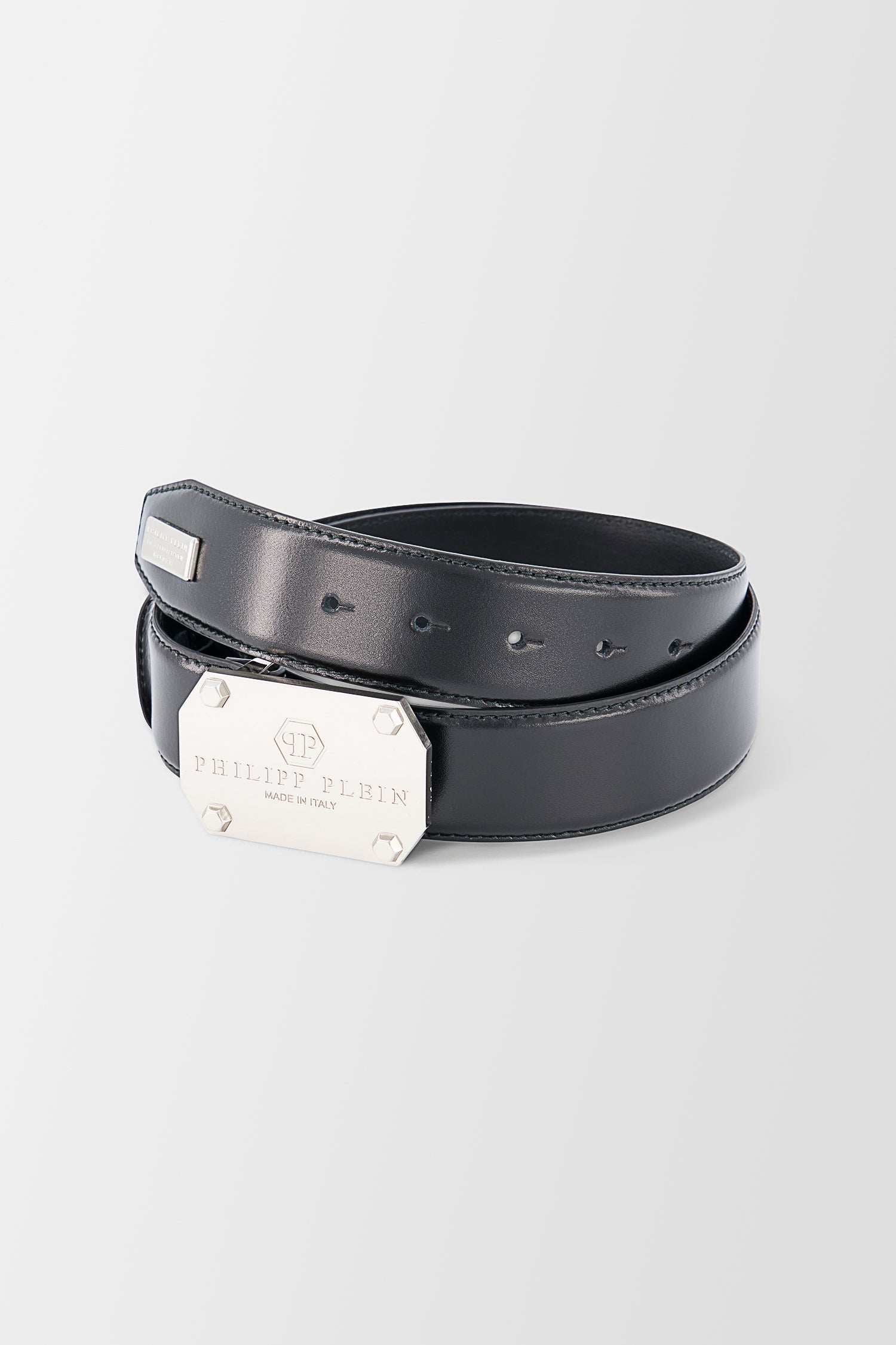 Philipp Plein Black Leather Original Belt