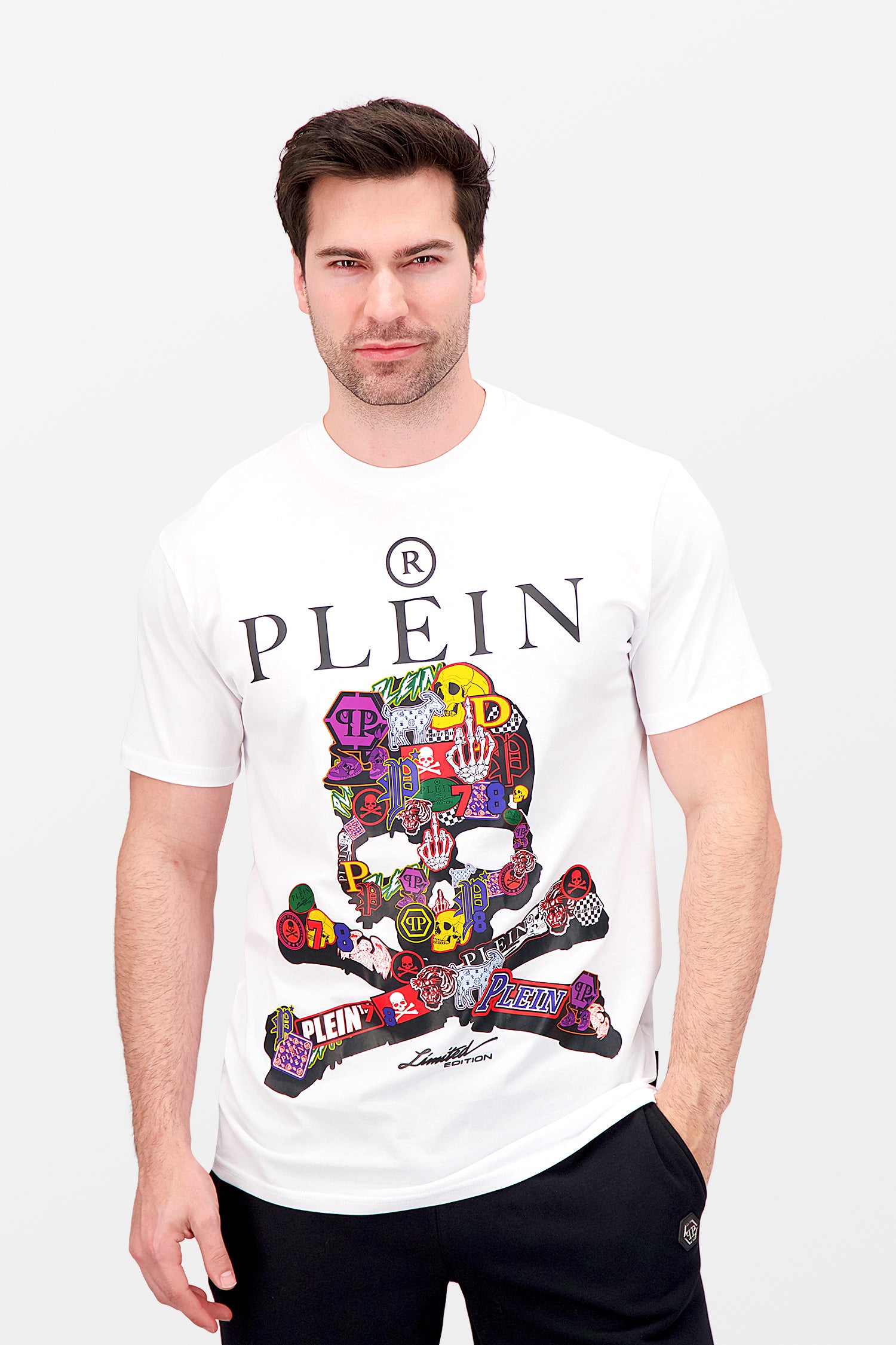 Philipp Plein White Round Neck Skull T-Shirt