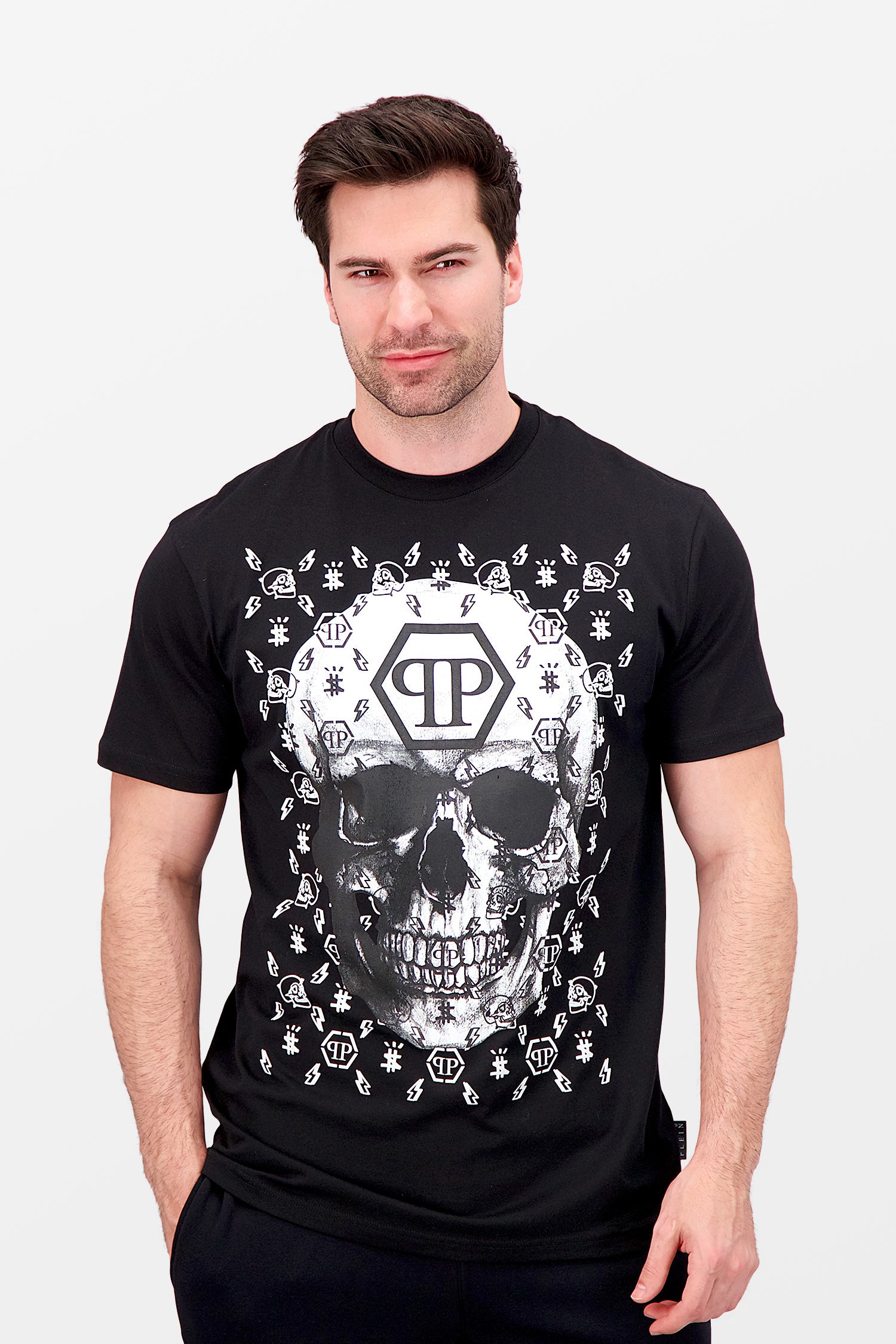 Philipp Plein Black Round Neck SS Skull T-Shirt